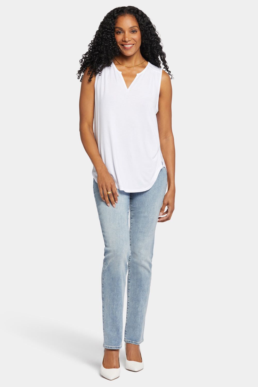 NYDJ Sleeveless Perfect Tee  - Optic White