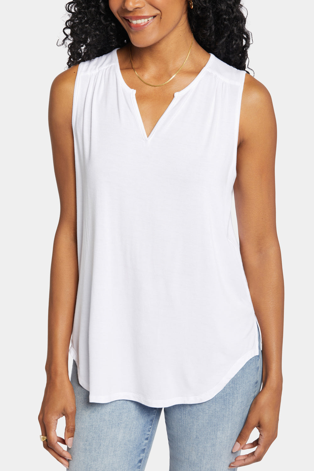 NYDJ Sleeveless Perfect Tee  - Optic White