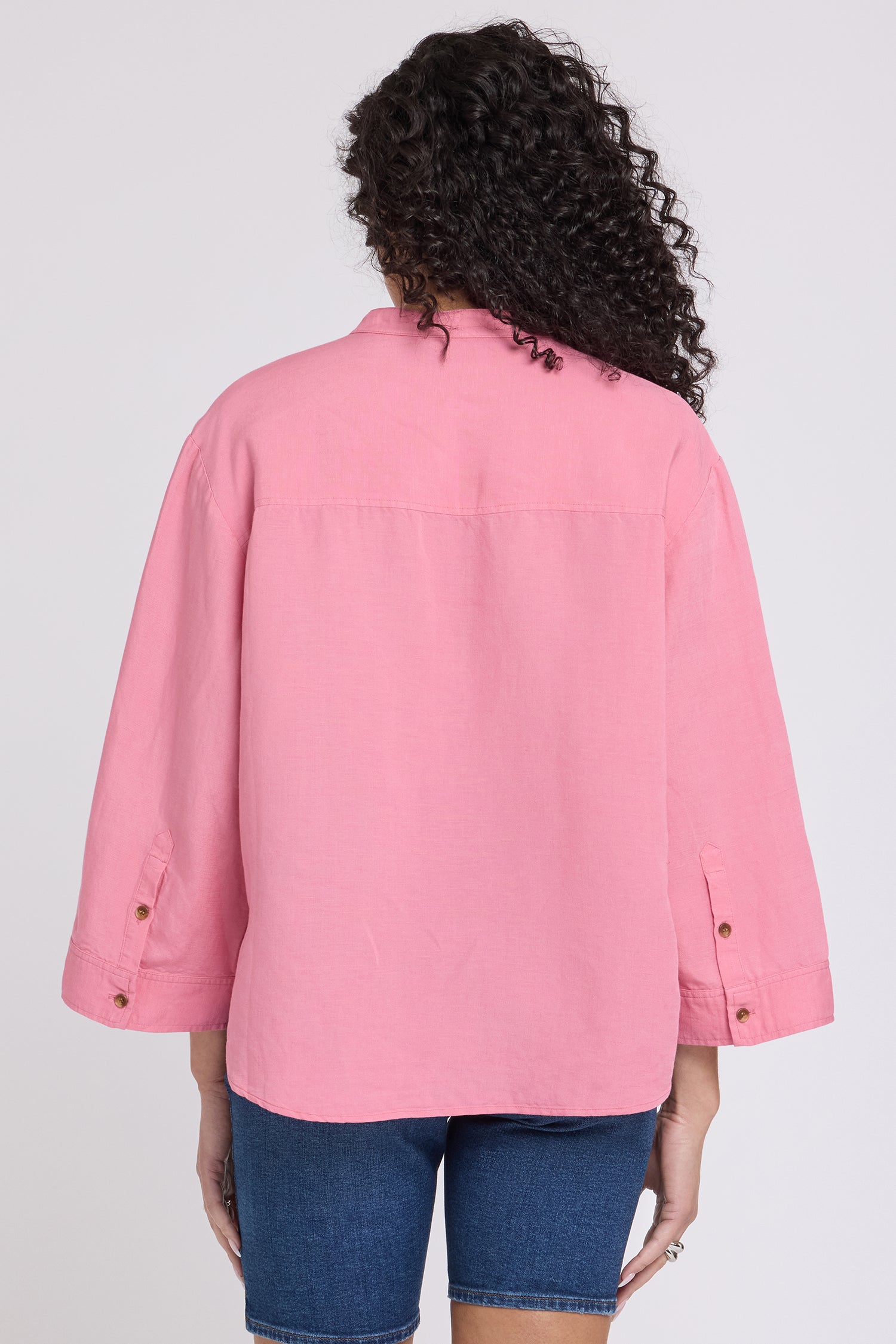 NYDJ Maggie Oversize Blouse In Linen - Desert Rose