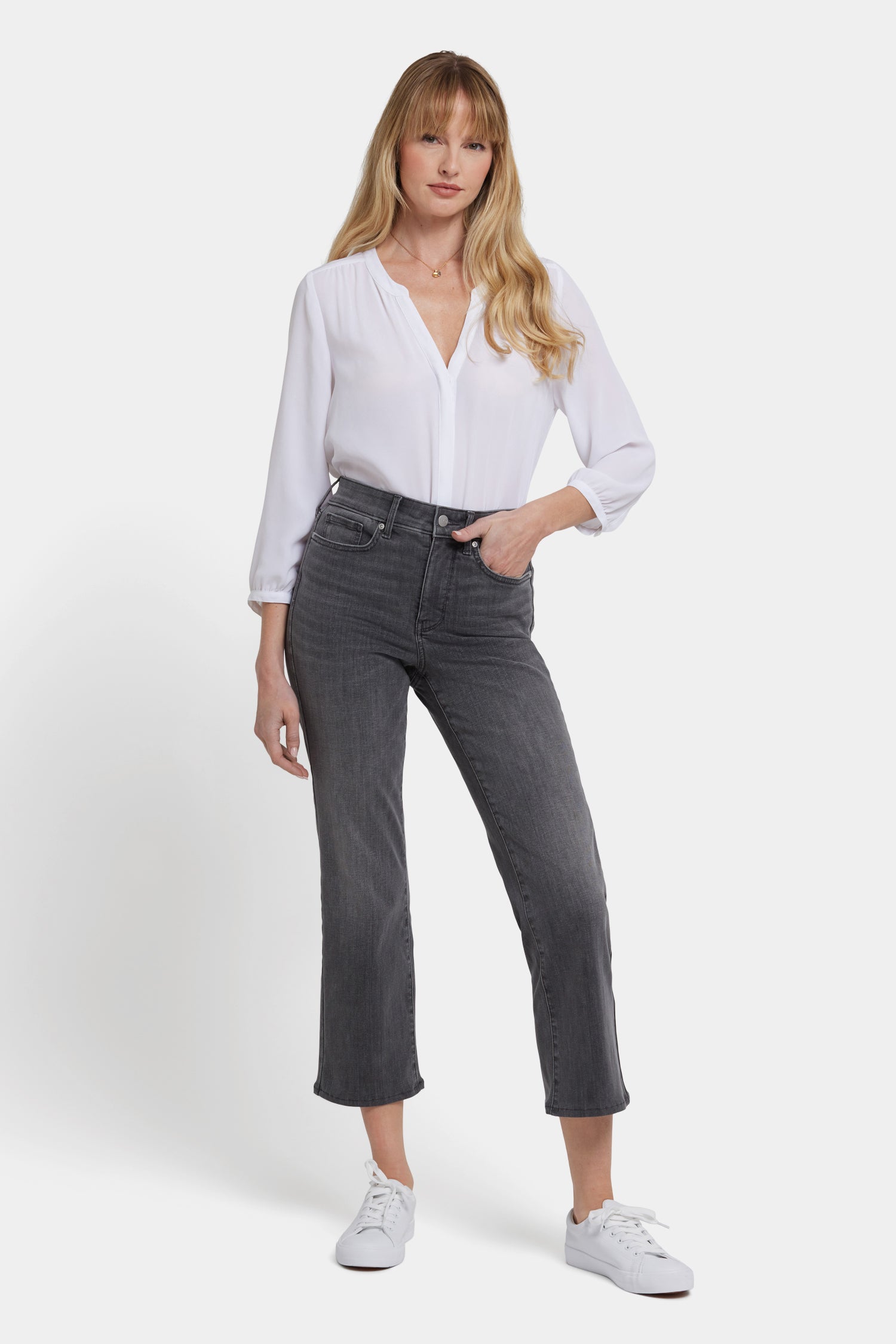 NYDJ Marilyn Straight Ankle Jeans With High Rise - Chateau Shadow