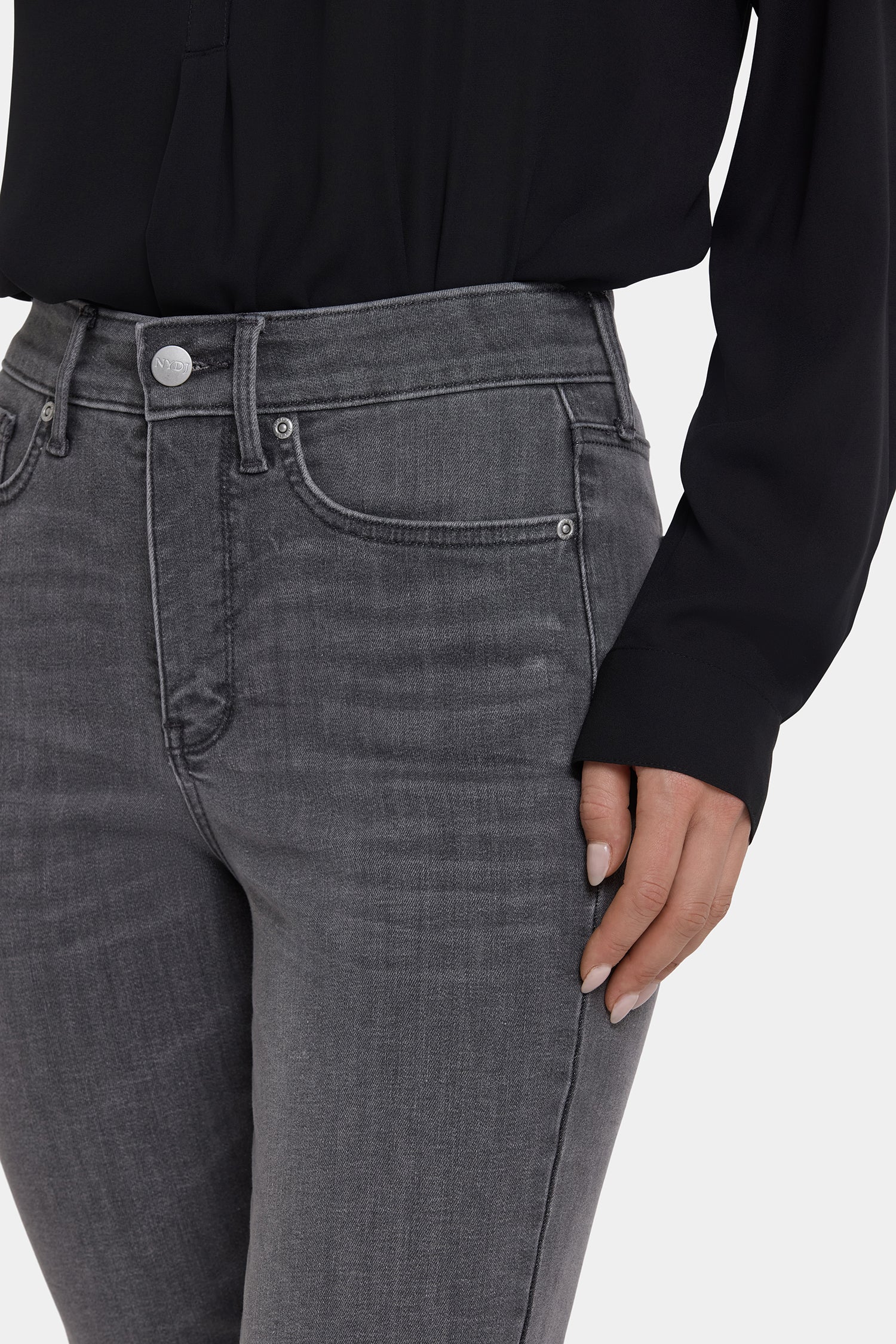 NYDJ Marilyn Straight Ankle Jeans With High Rise - Chateau Shadow