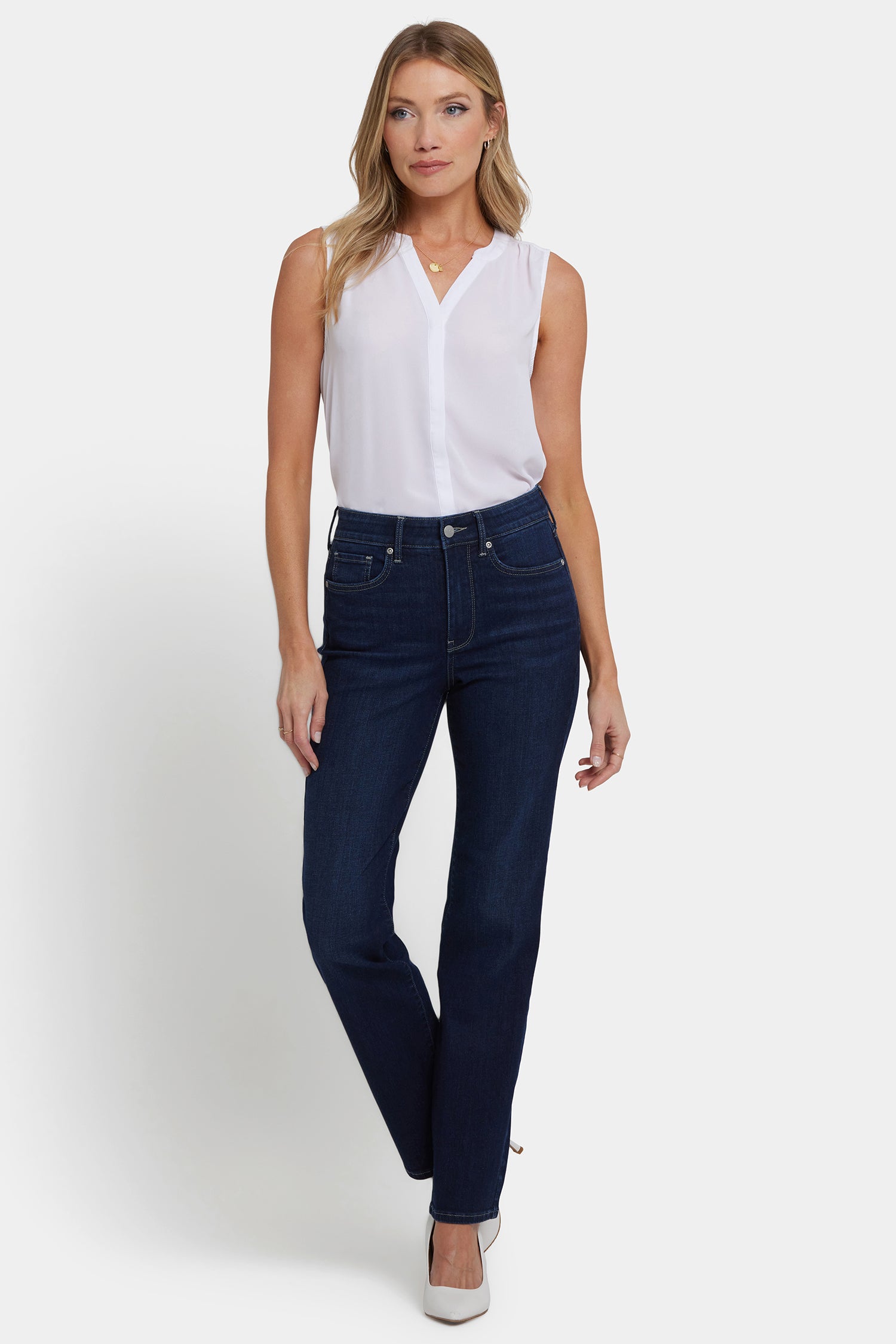 NYDJ Marilyn Straight Jeans In Tall With High Rise And 34