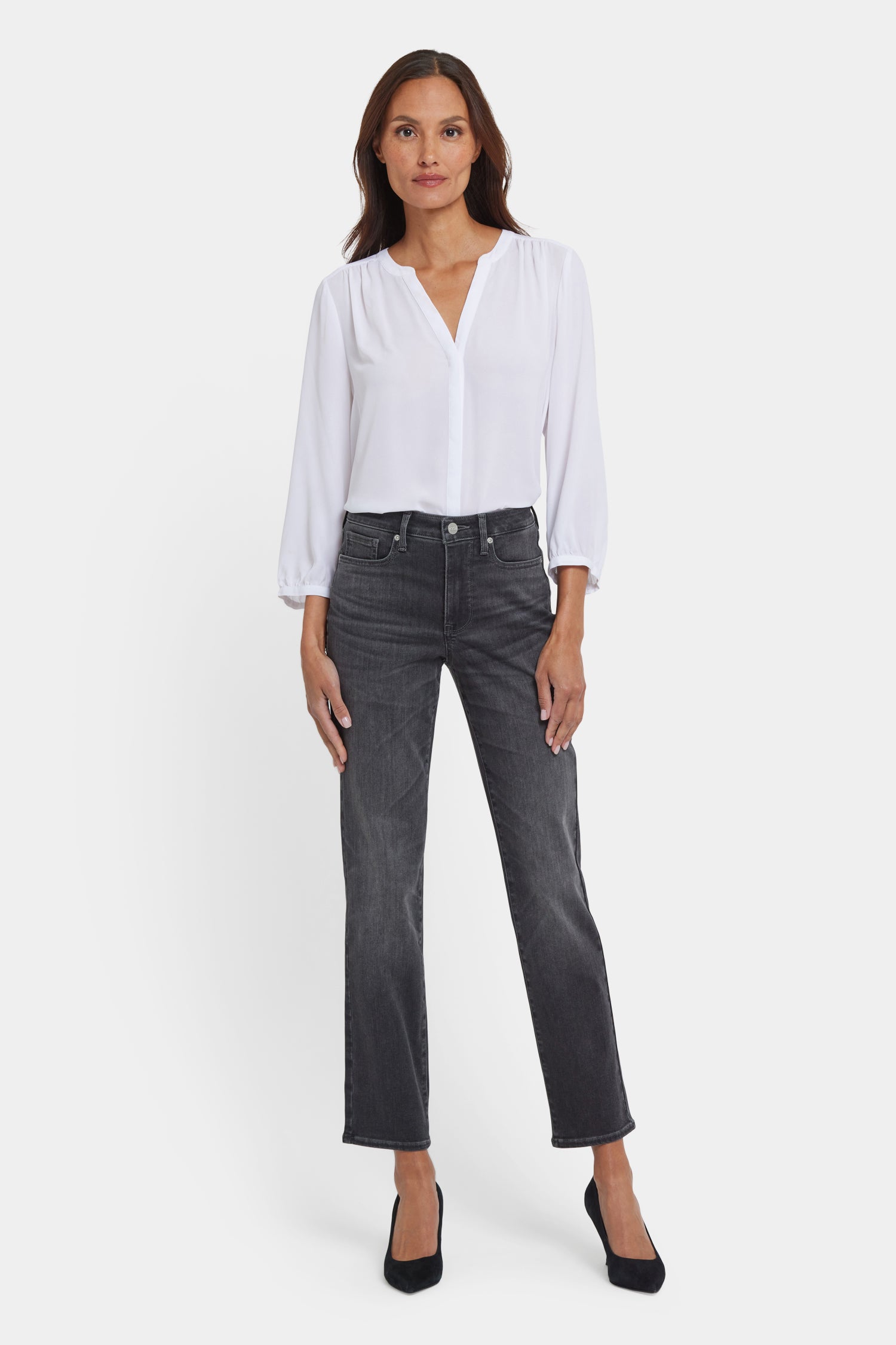 NYDJ Sheri Slim Jeans With High Rise - Gloomy Marais