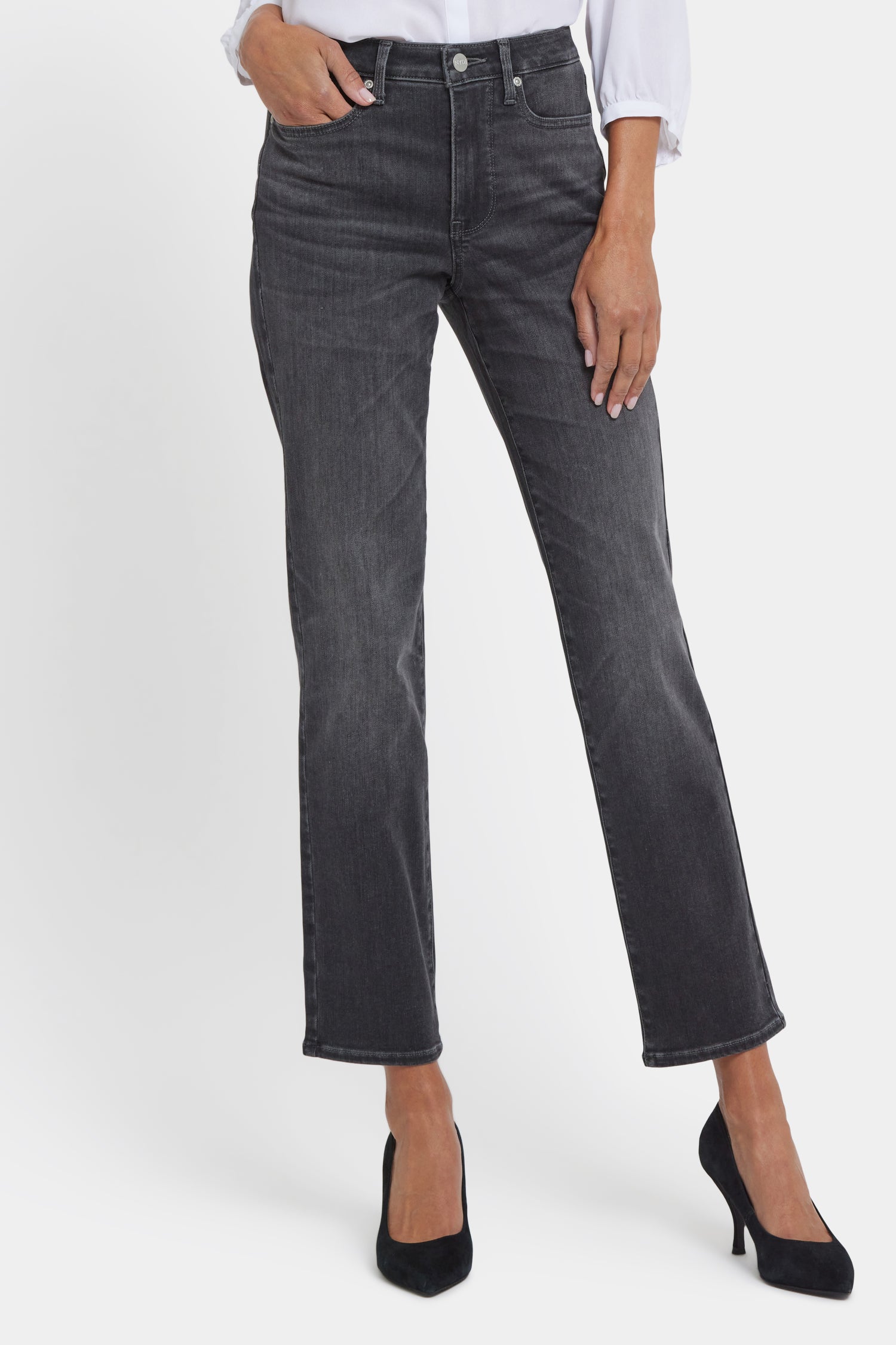 NYDJ Sheri Slim Jeans With High Rise - Gloomy Marais