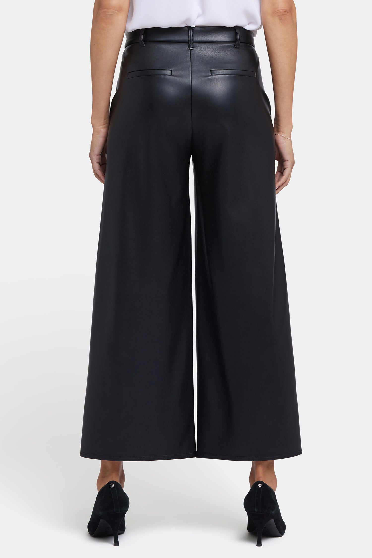 NYDJ Vegan Stretch Leather Morgan Trouser Pants Sculpt-Her™ Collection - Black