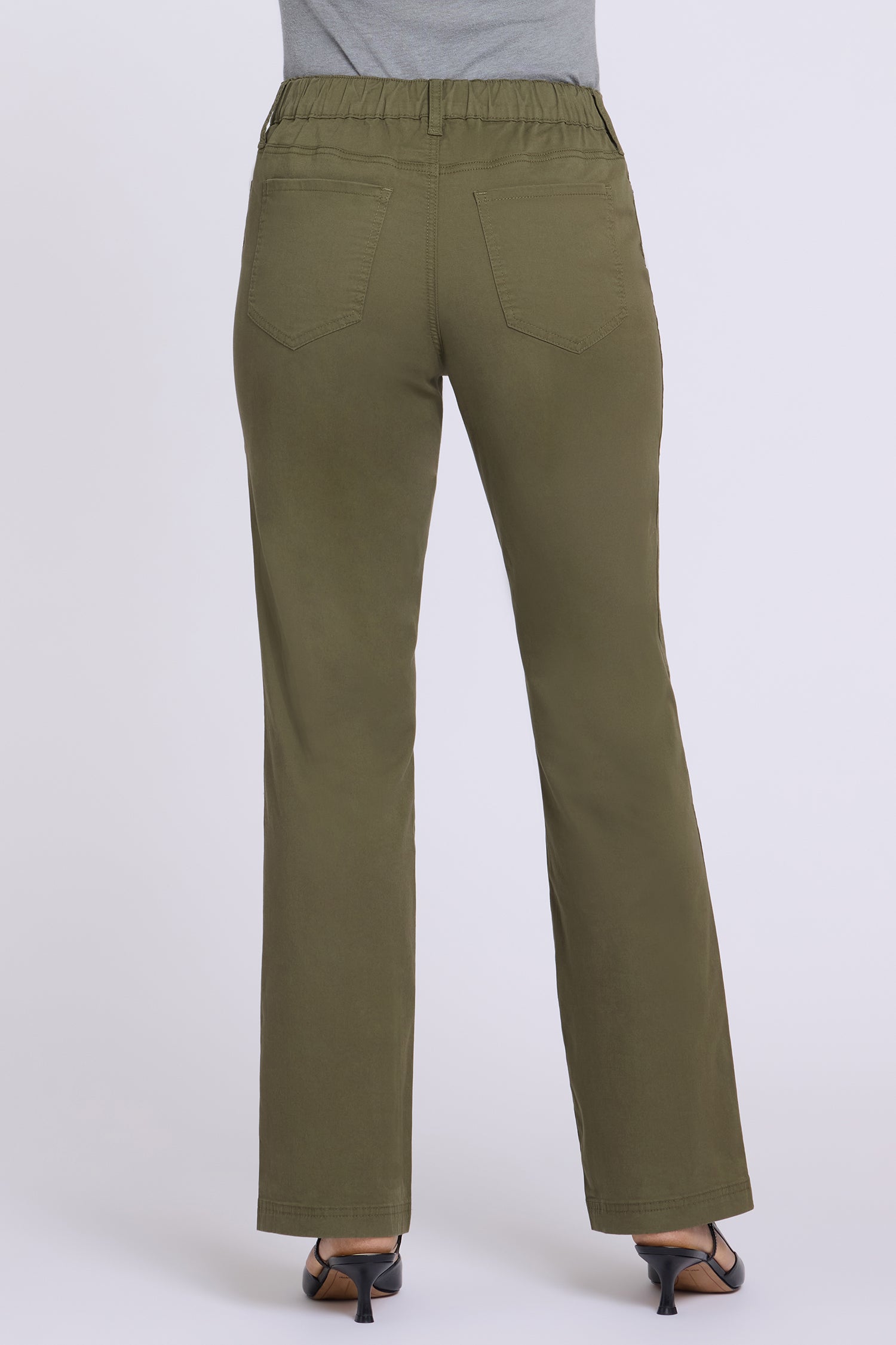 NYDJ Adjustable Marilyn Straight Pants In Stretch Twill With High Rise And 1" Hems - Bay Leaf