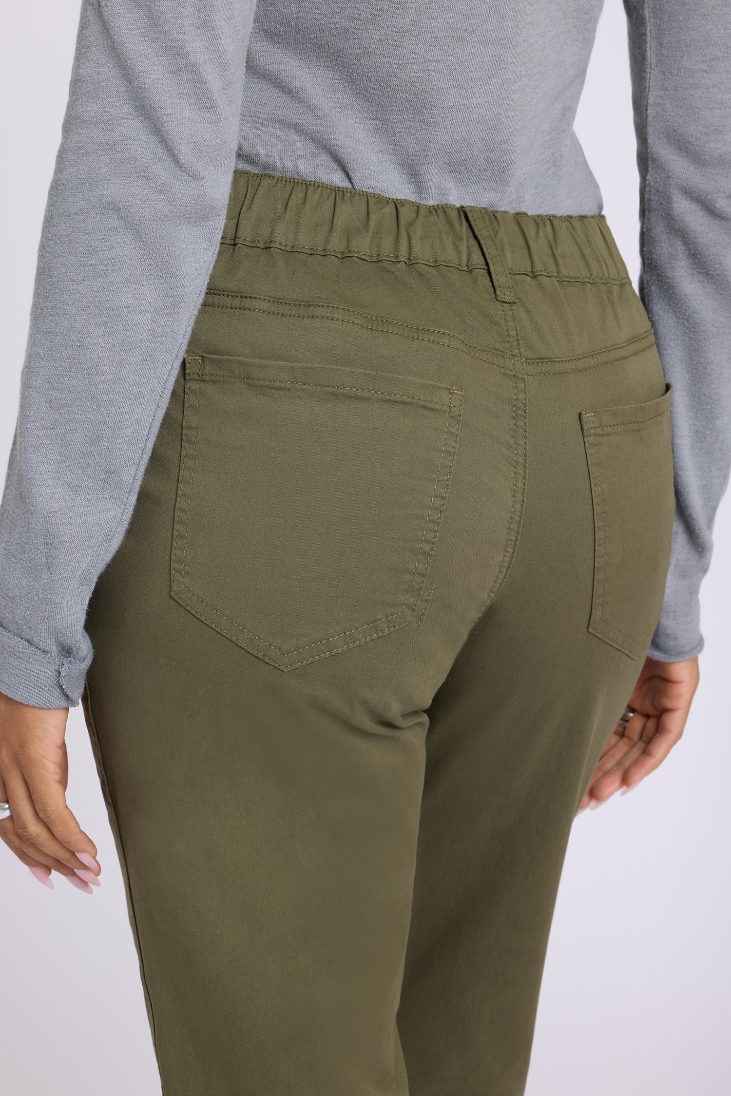 NYDJ Adjustable Marilyn Straight Pants In Stretch Twill With High Rise And 1" Hems - Bay Leaf