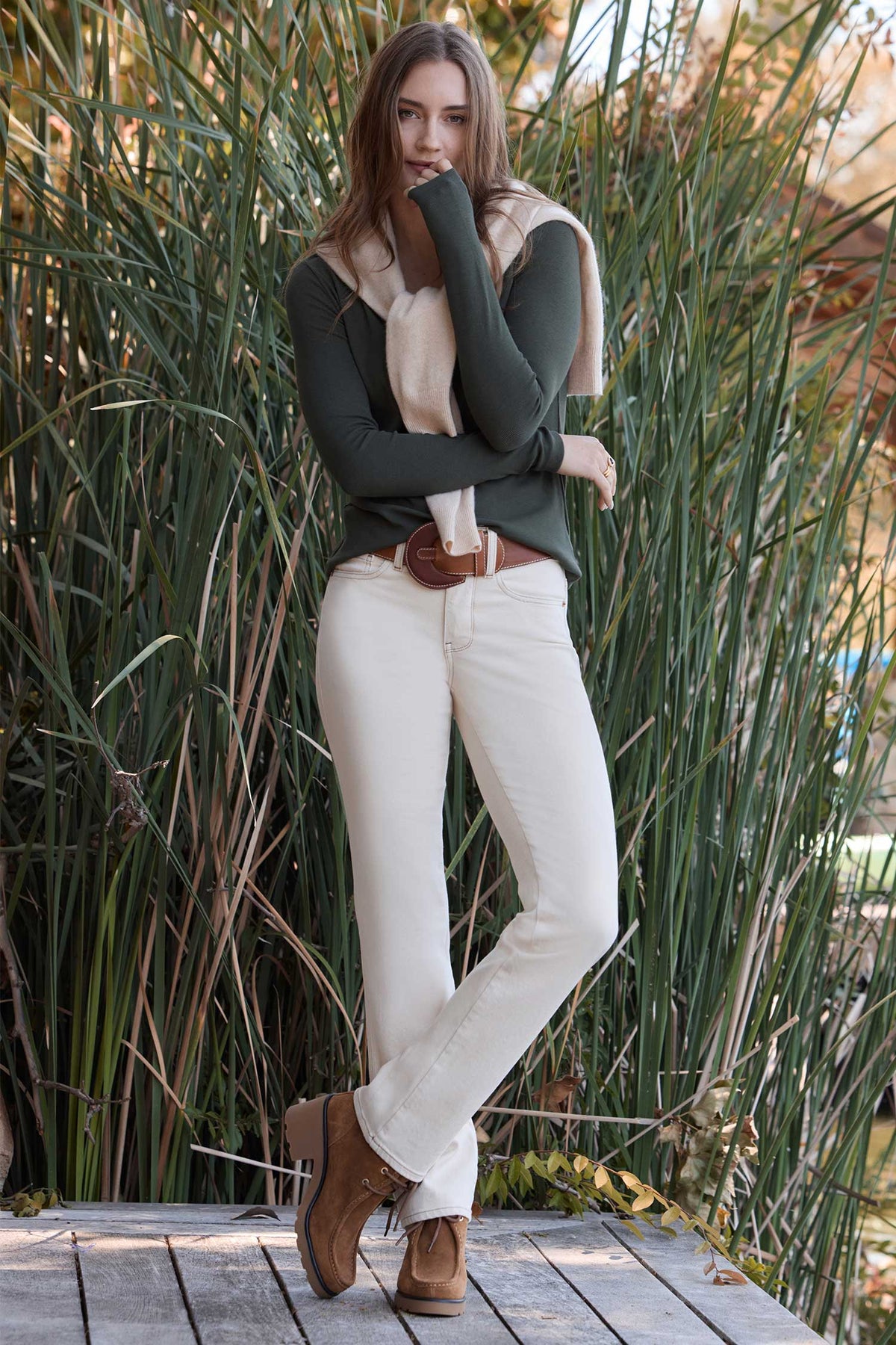 Marilyn Straight Jeans - Light Oatmeal