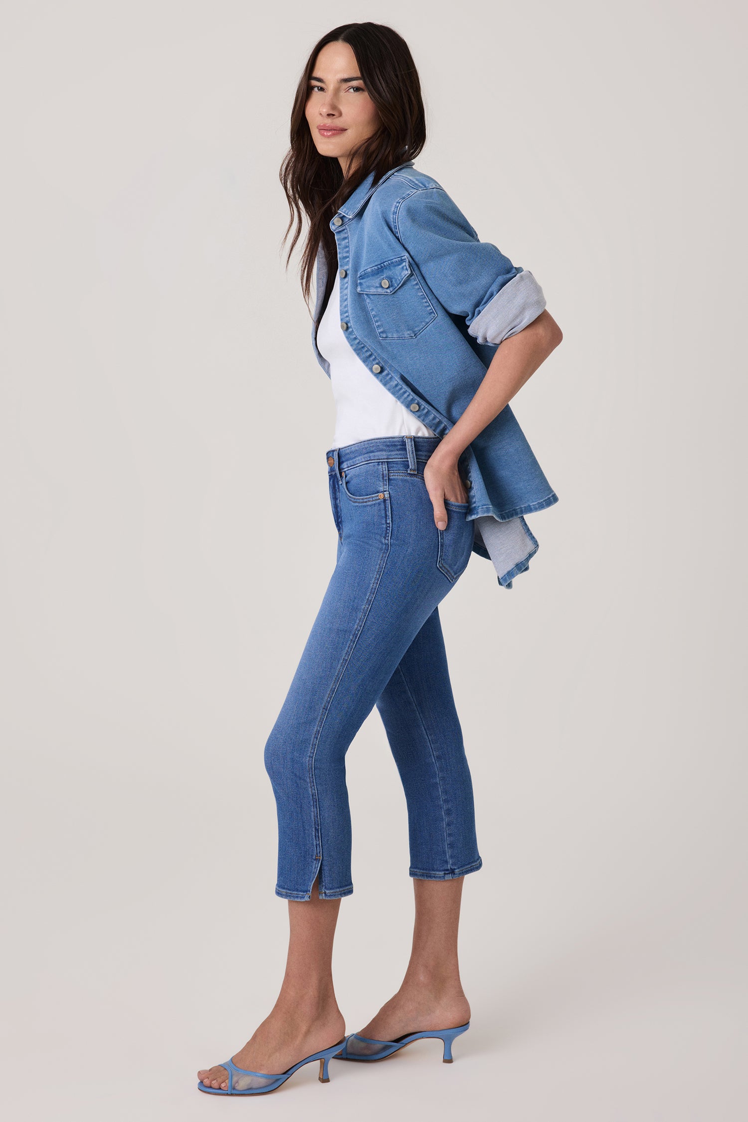 NYDJ Chloe Capri Jeans With Side Slits - Blue Paradise