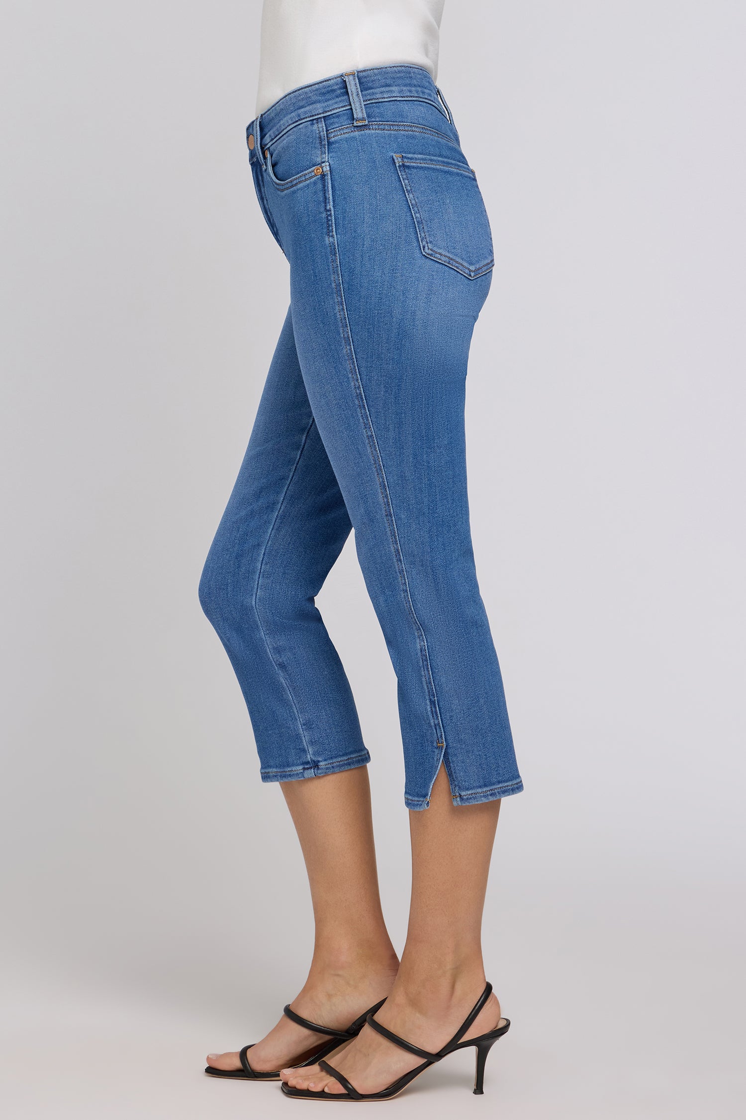 NYDJ Chloe Capri Jeans With Side Slits - Blue Paradise