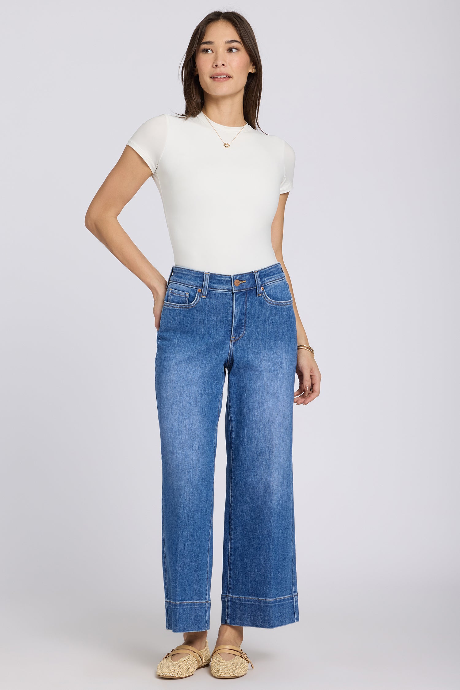 NYDJ Teresa Wide Leg Ankle Jeans With 3
