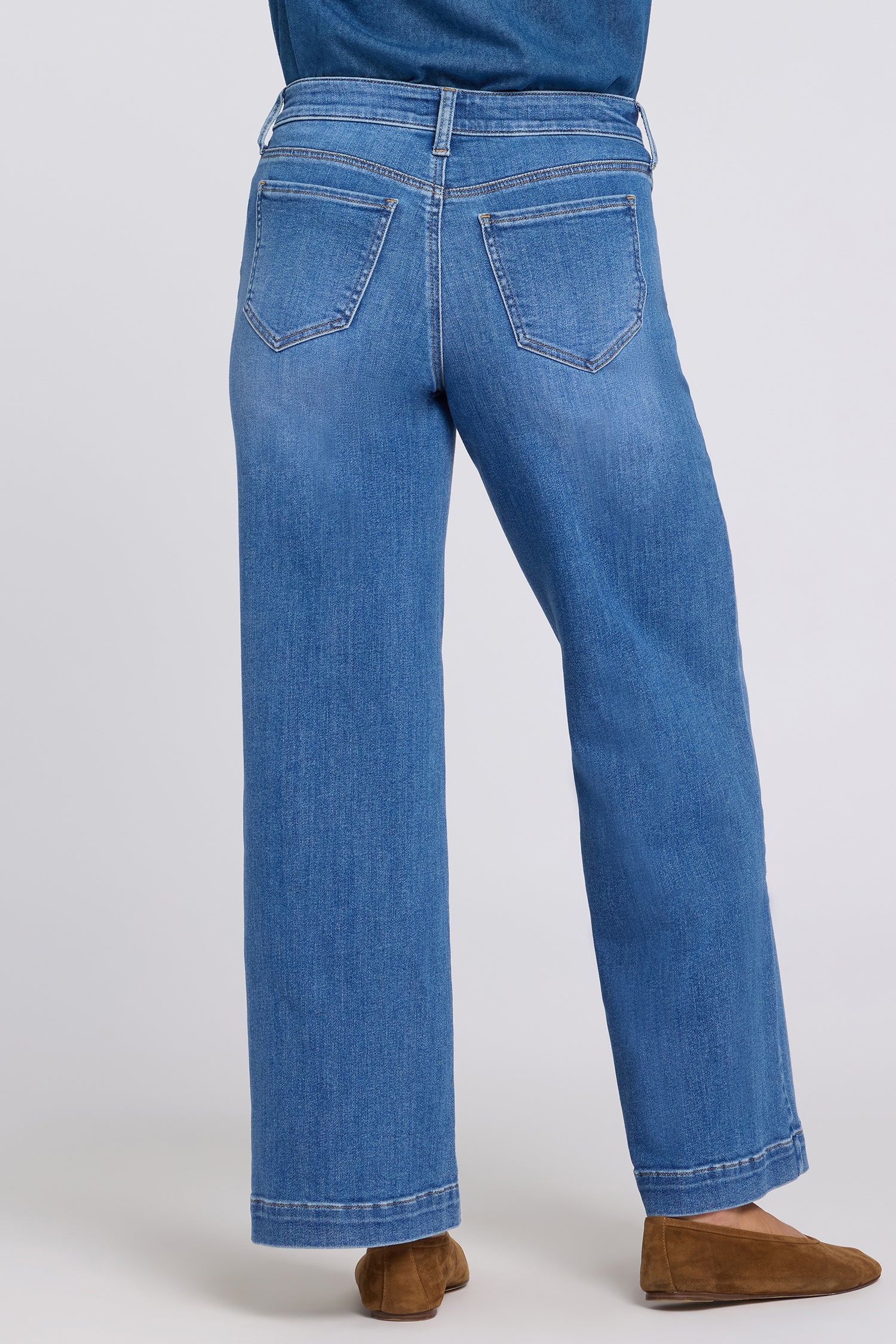 NYDJ Teresa Wide Leg Jeans With Exposed Button Fly And 31