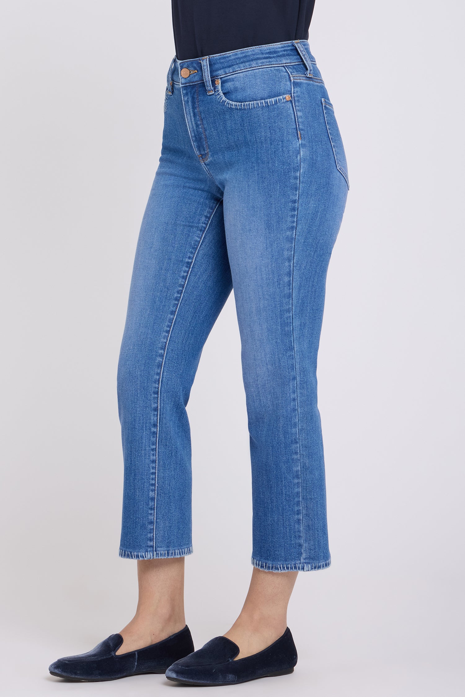 NYDJ Marilyn Straight Ankle Jeans With Blanket Stitching - Blue Paradise