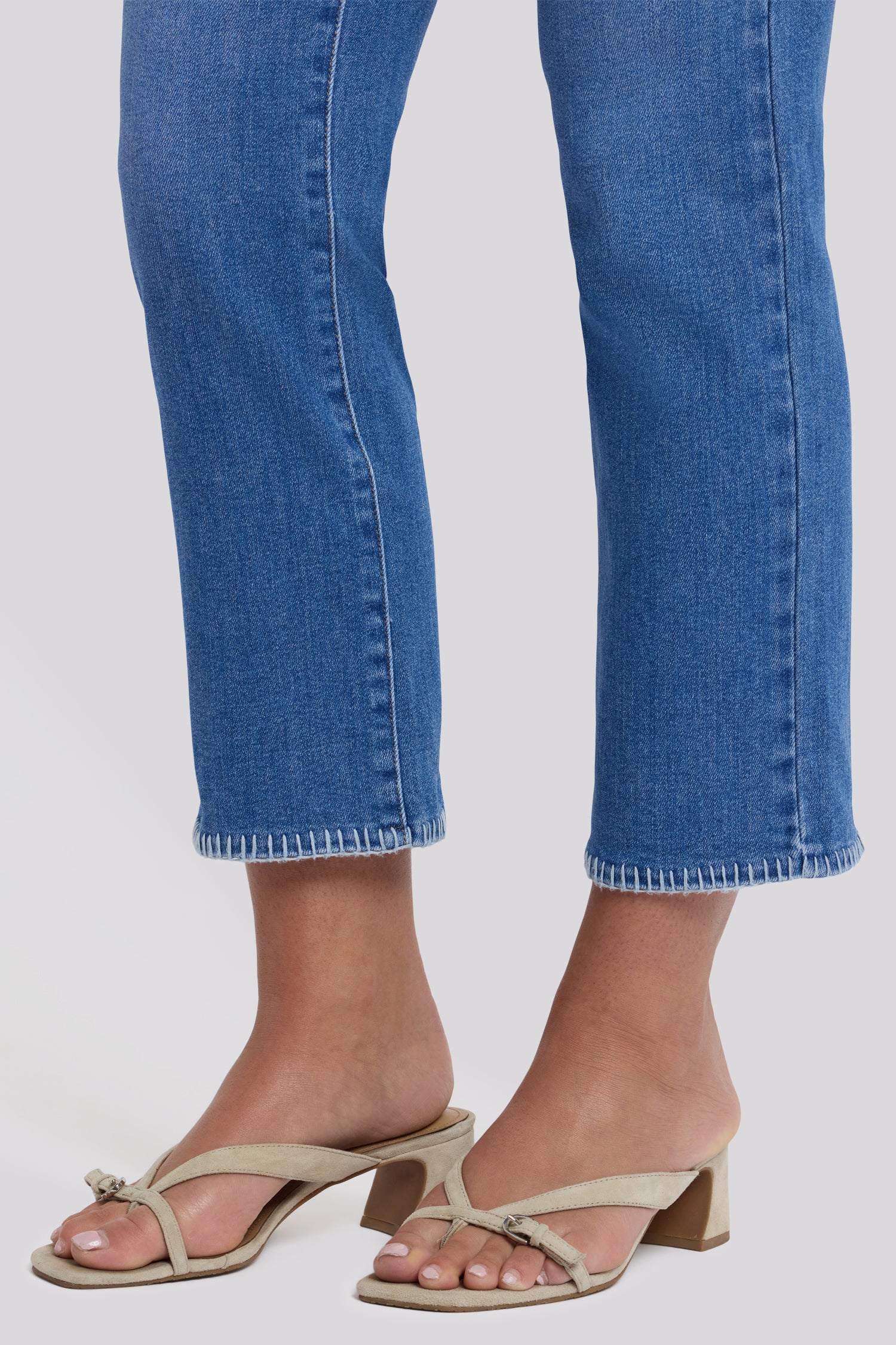 NYDJ Marilyn Straight Ankle Jeans With Blanket Stitching - Blue Paradise