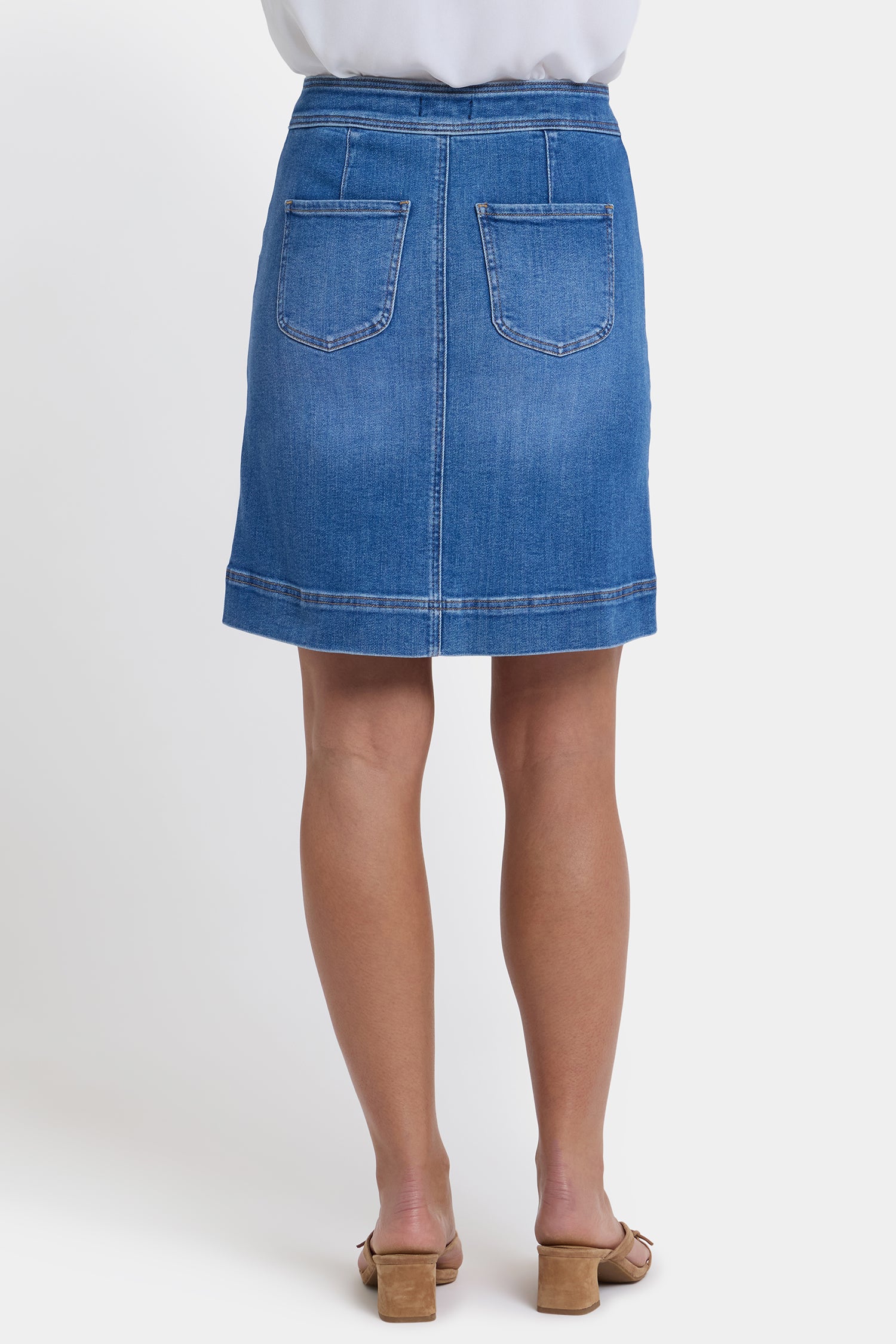 NYDJ High Rise A-Line Utility Denim Skirt  - Blue Paradise