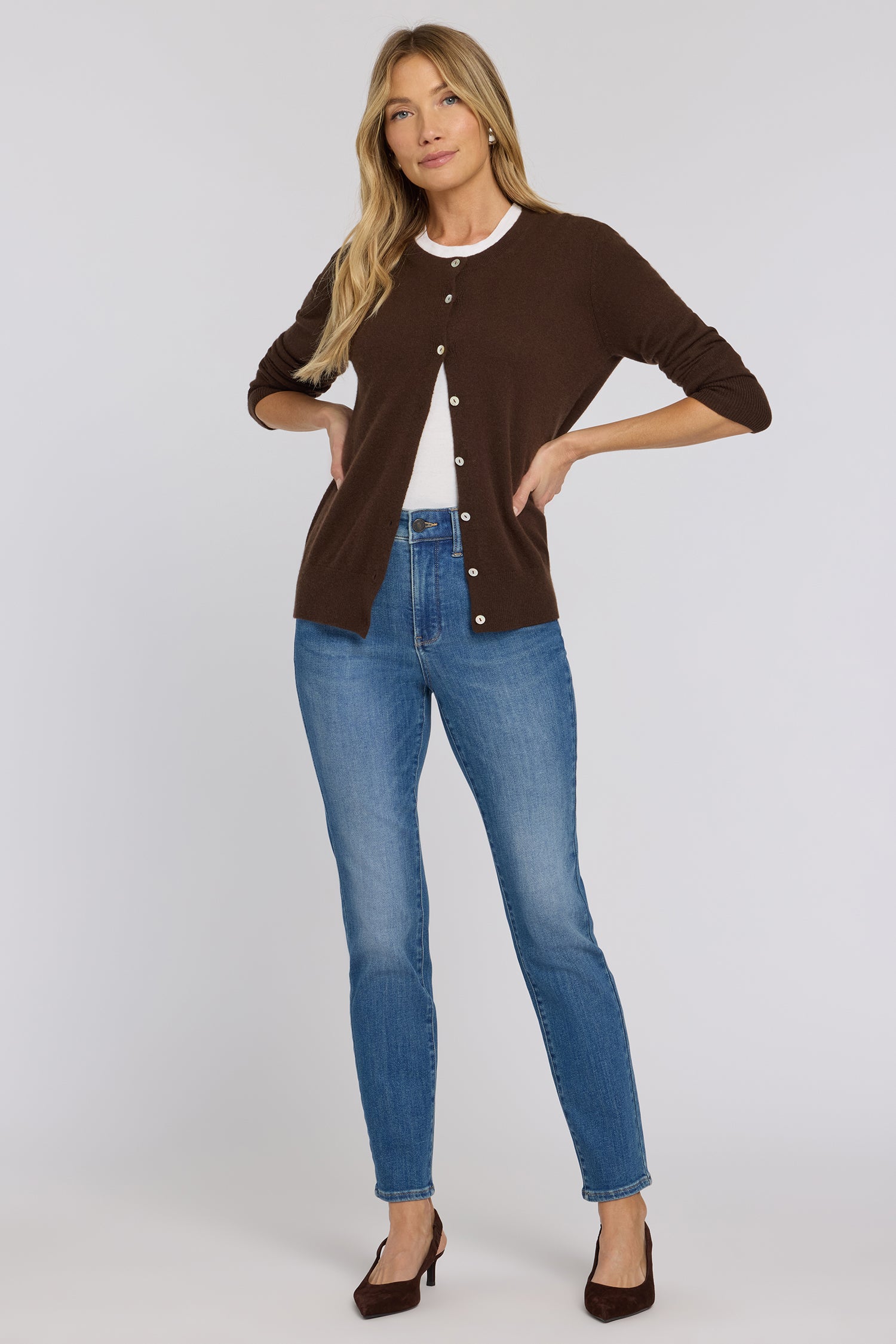 NYDJ Sheri Slim Straight Jeans With High Rise - Agave