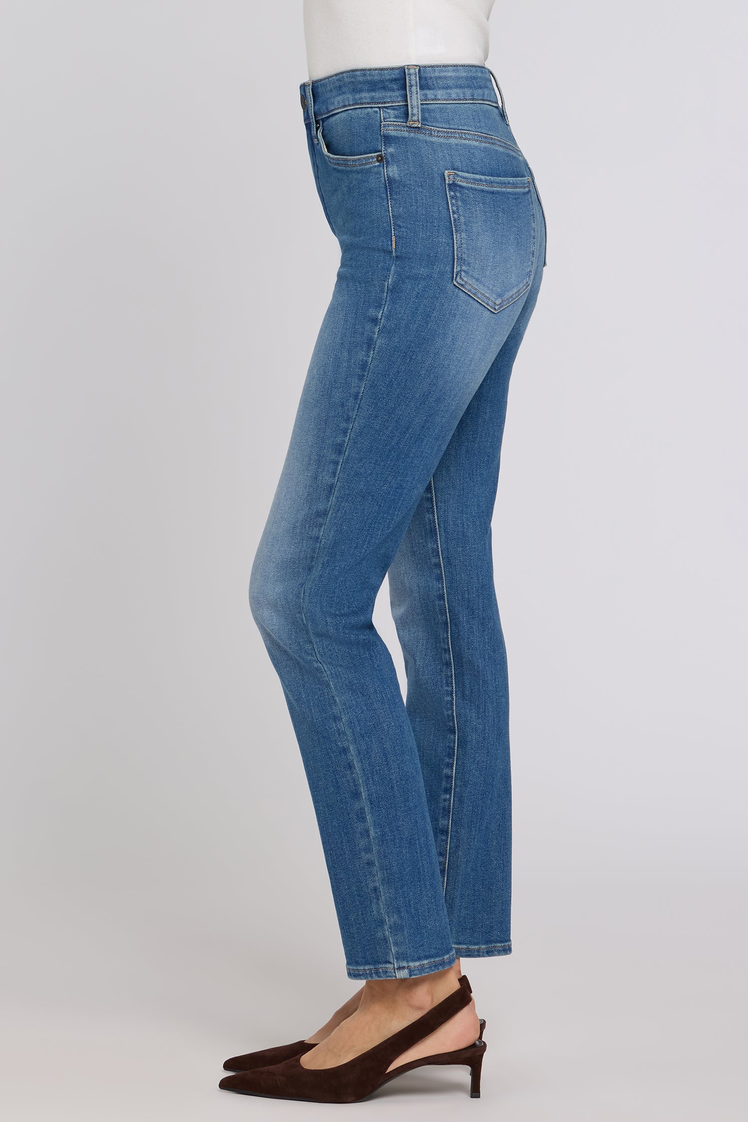 NYDJ Sheri Slim Straight Jeans With High Rise - Agave