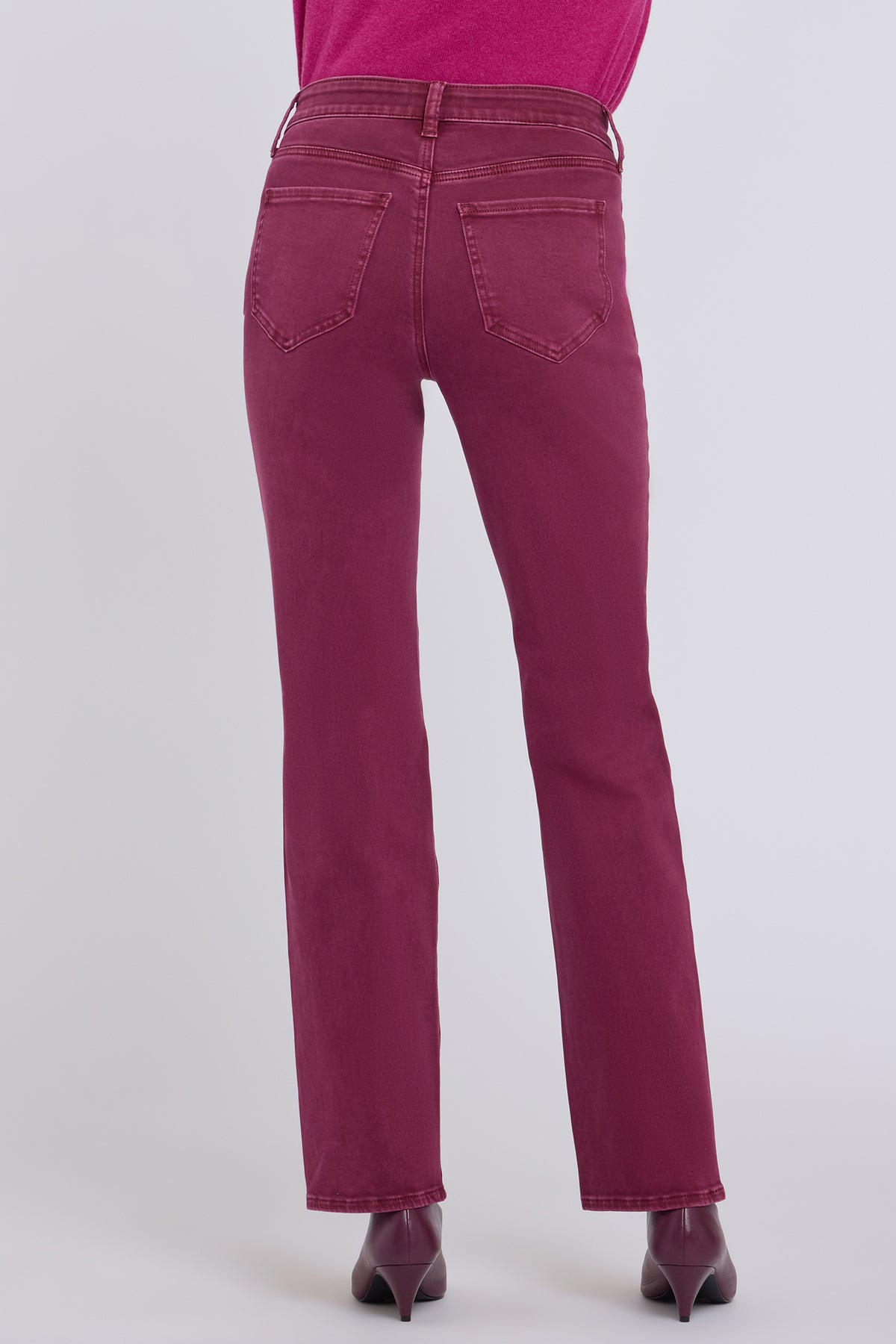NYDJ Marilyn Straight Jeans With High Rise And 31" Inseam - Retro True Burgundy