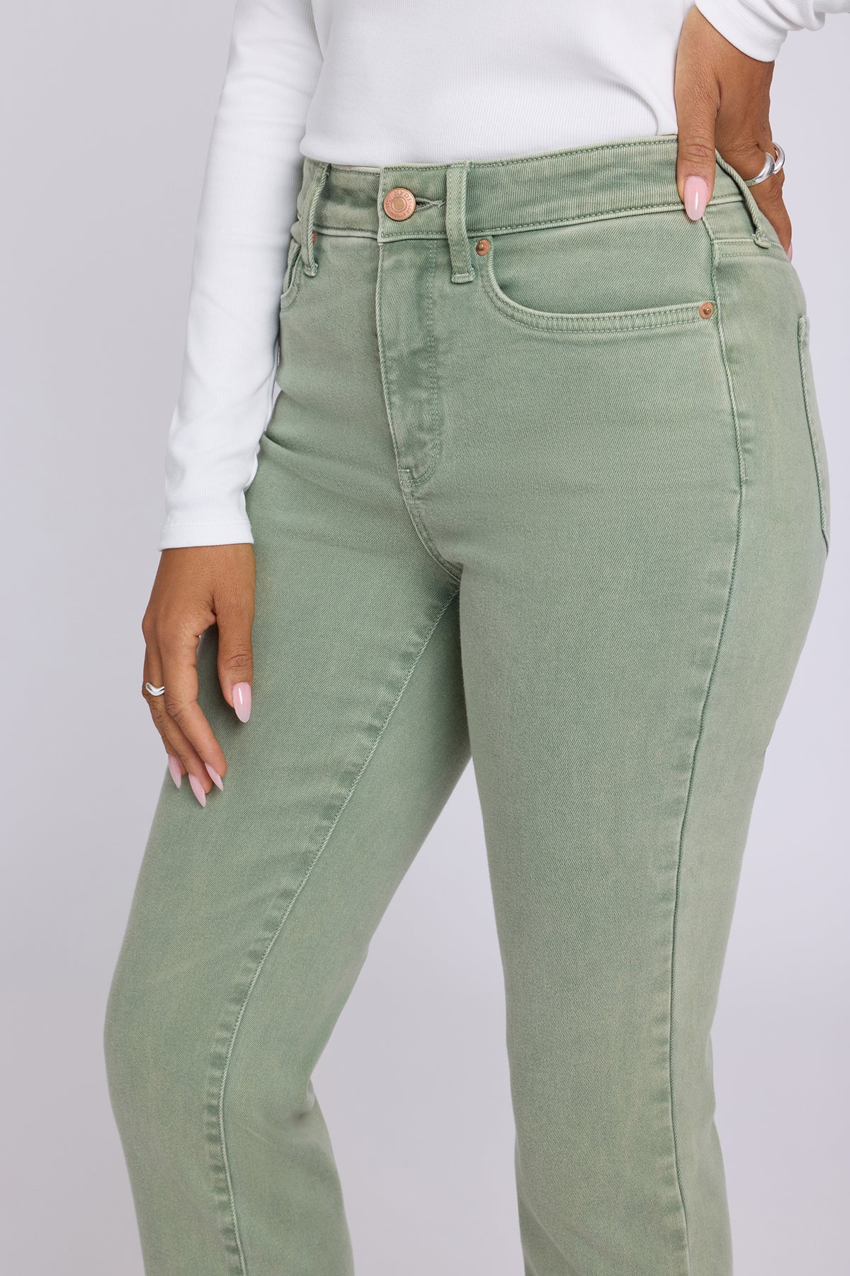 NYDJ Marilyn Straight Jeans With High Rise And 31" Inseam - Retro Artichoke