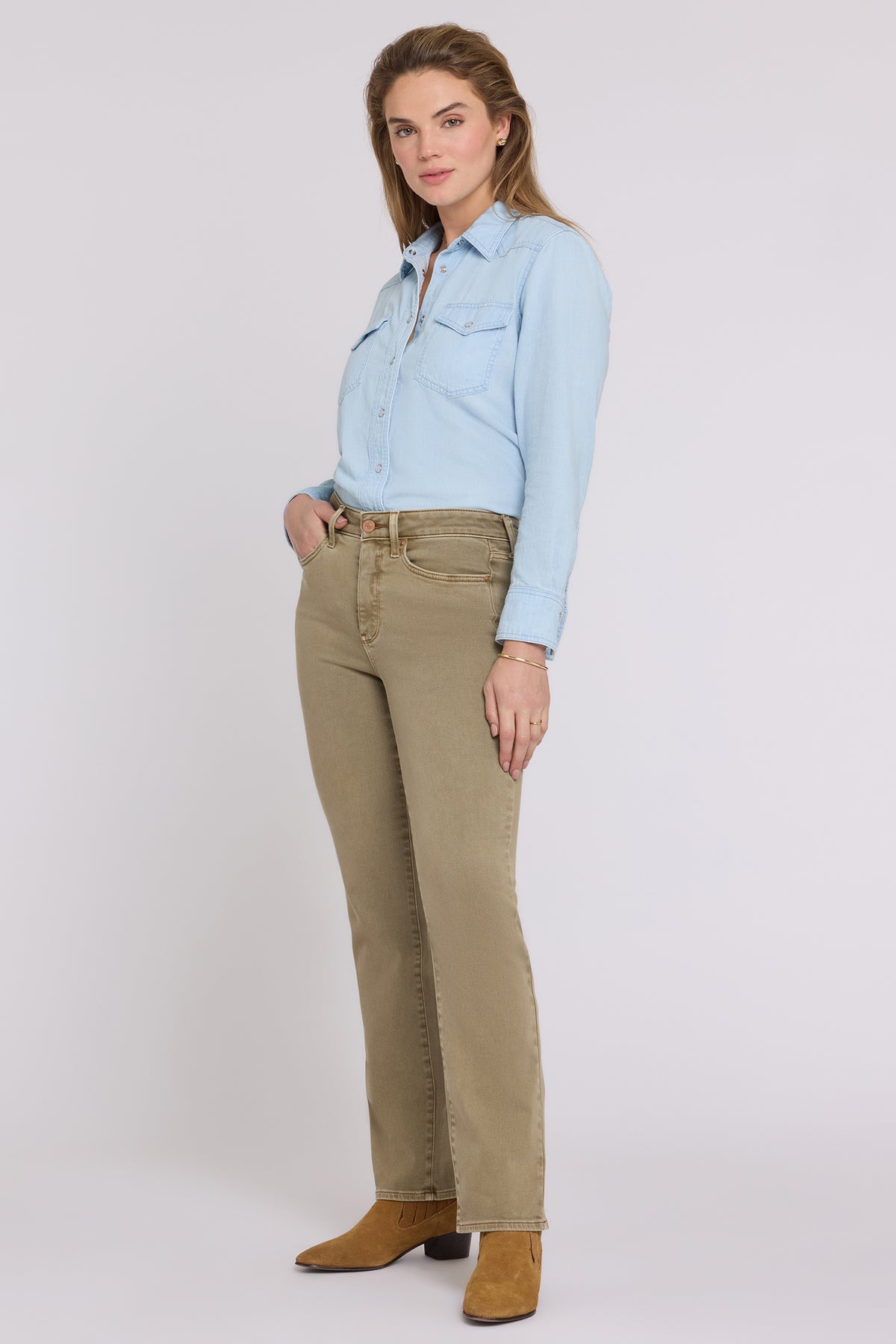 NYDJ Marilyn Straight Jeans With High Rise And 31" Inseam - Retro Travertine