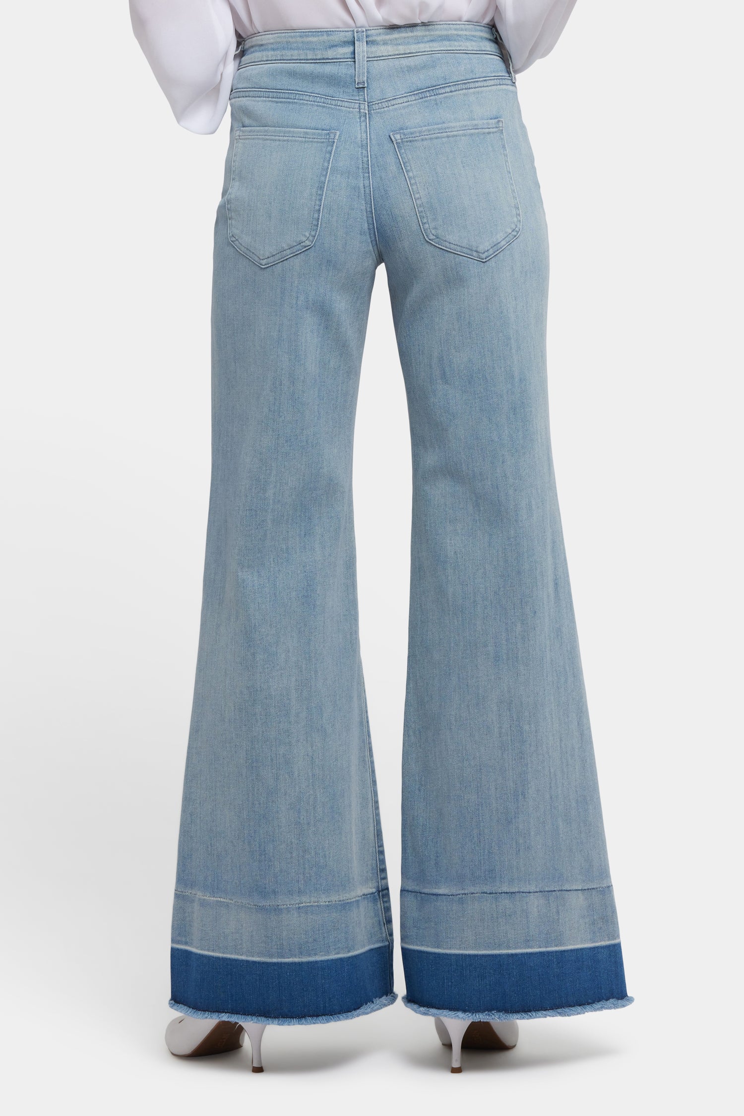 NYDJ Mia Palazzo Jeans With High Rise And Shadow Hems - Light Paradise
