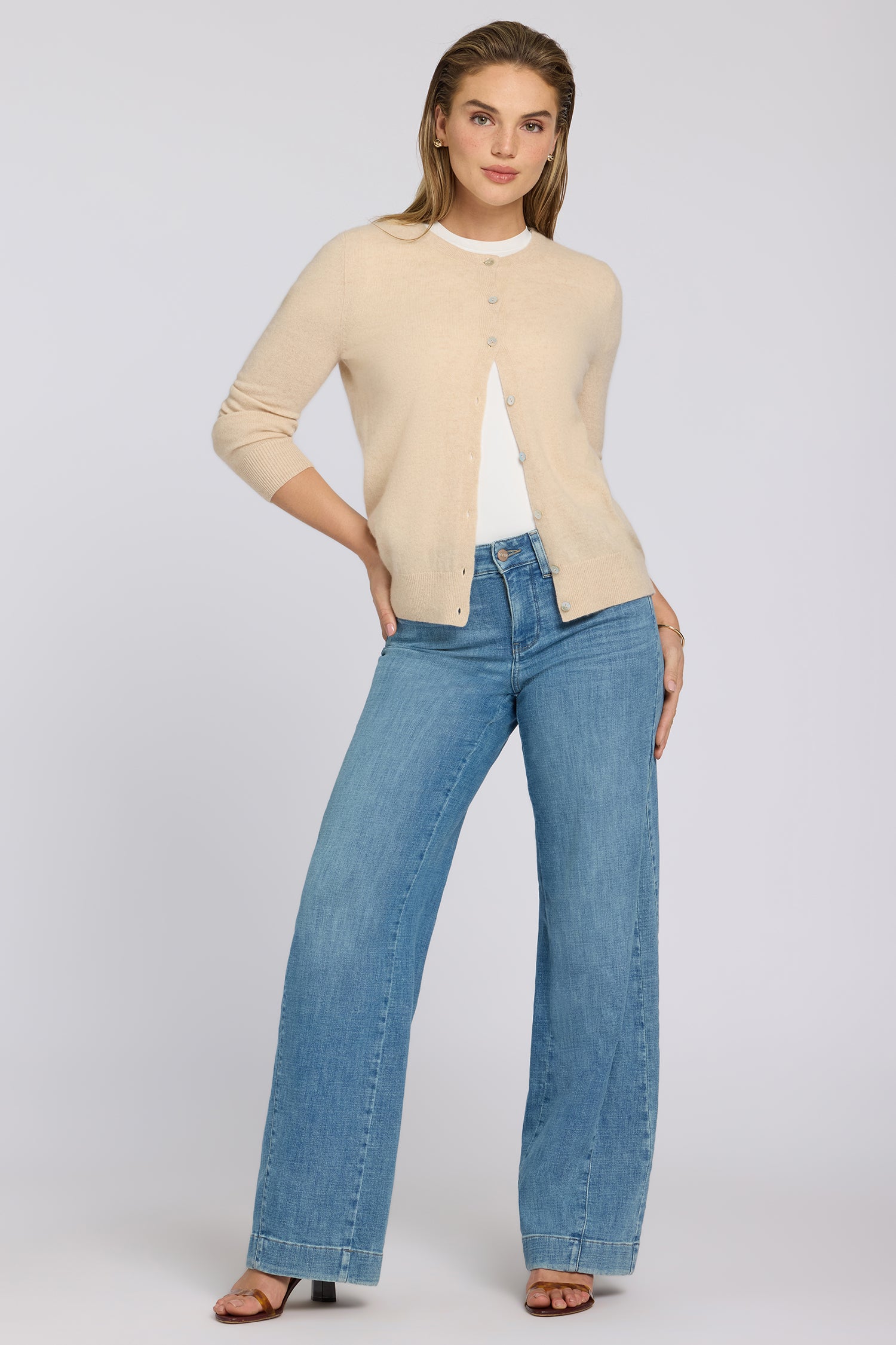 NYDJ Teresa Wide Leg Jeans With Side Godets - Dawn Rock