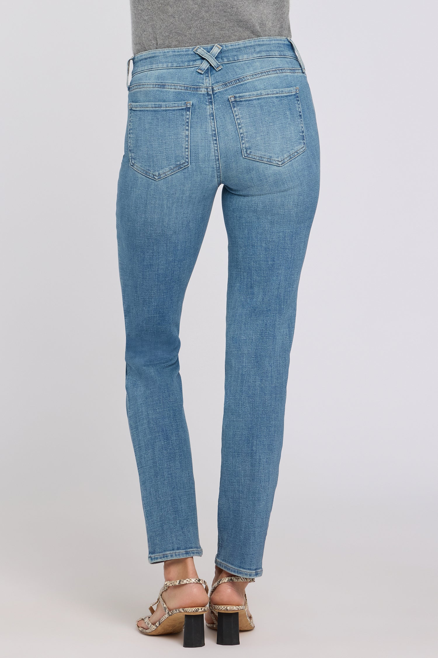 NYDJ Sheri Slim Straight Jeans With Criss-Cross Belt Loop - Dawn Rock