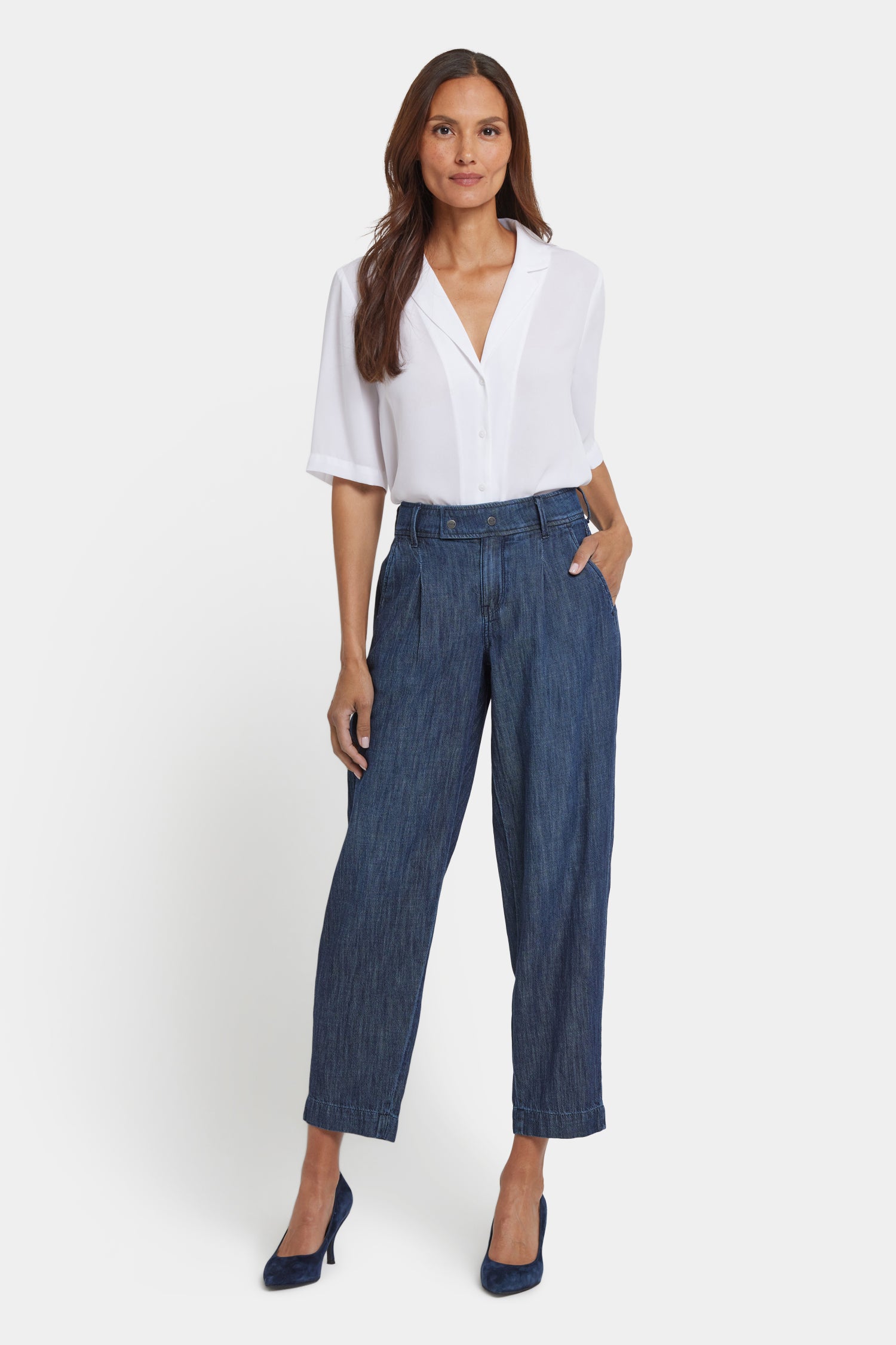 NYDJ Balloon Trouser Jeans With Pleats - La Mer