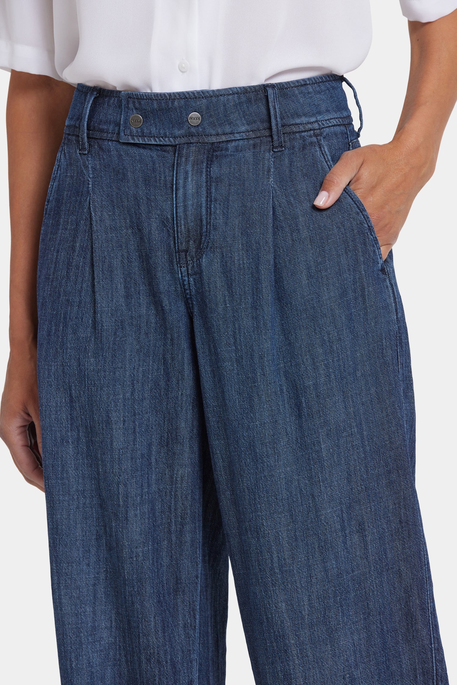 NYDJ Balloon Trouser Jeans With Pleats - La Mer