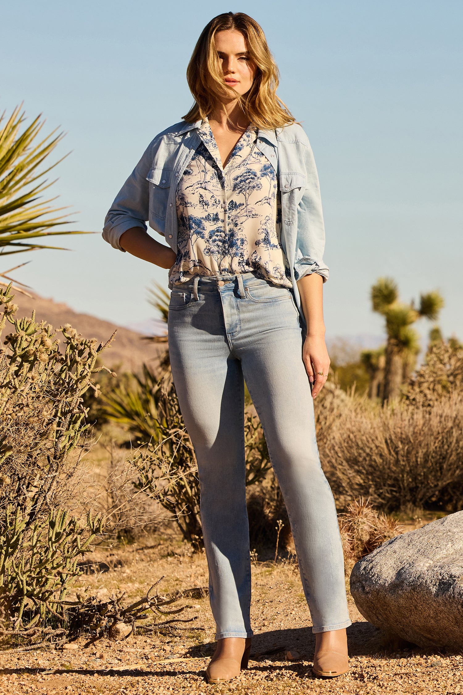 NYDJ Classic Denim Shirt  - Icy Lagoon