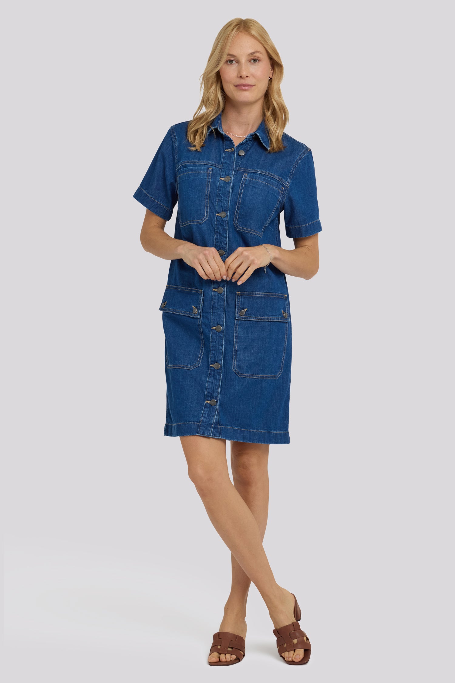 NYDJ Denim Utility Dress  - Medium Indigo