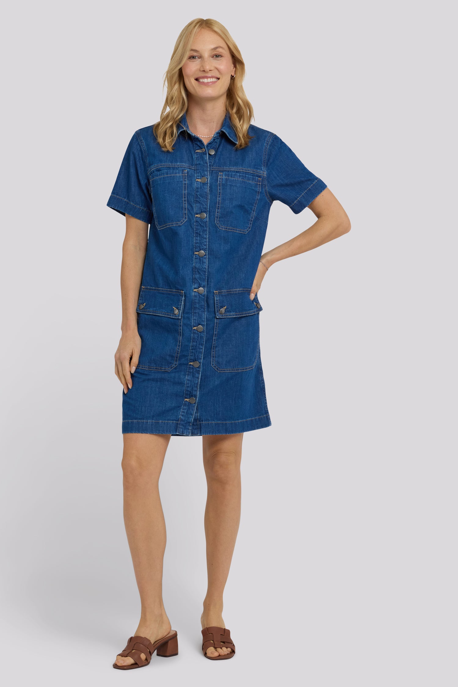 NYDJ Denim Utility Dress  - Medium Indigo