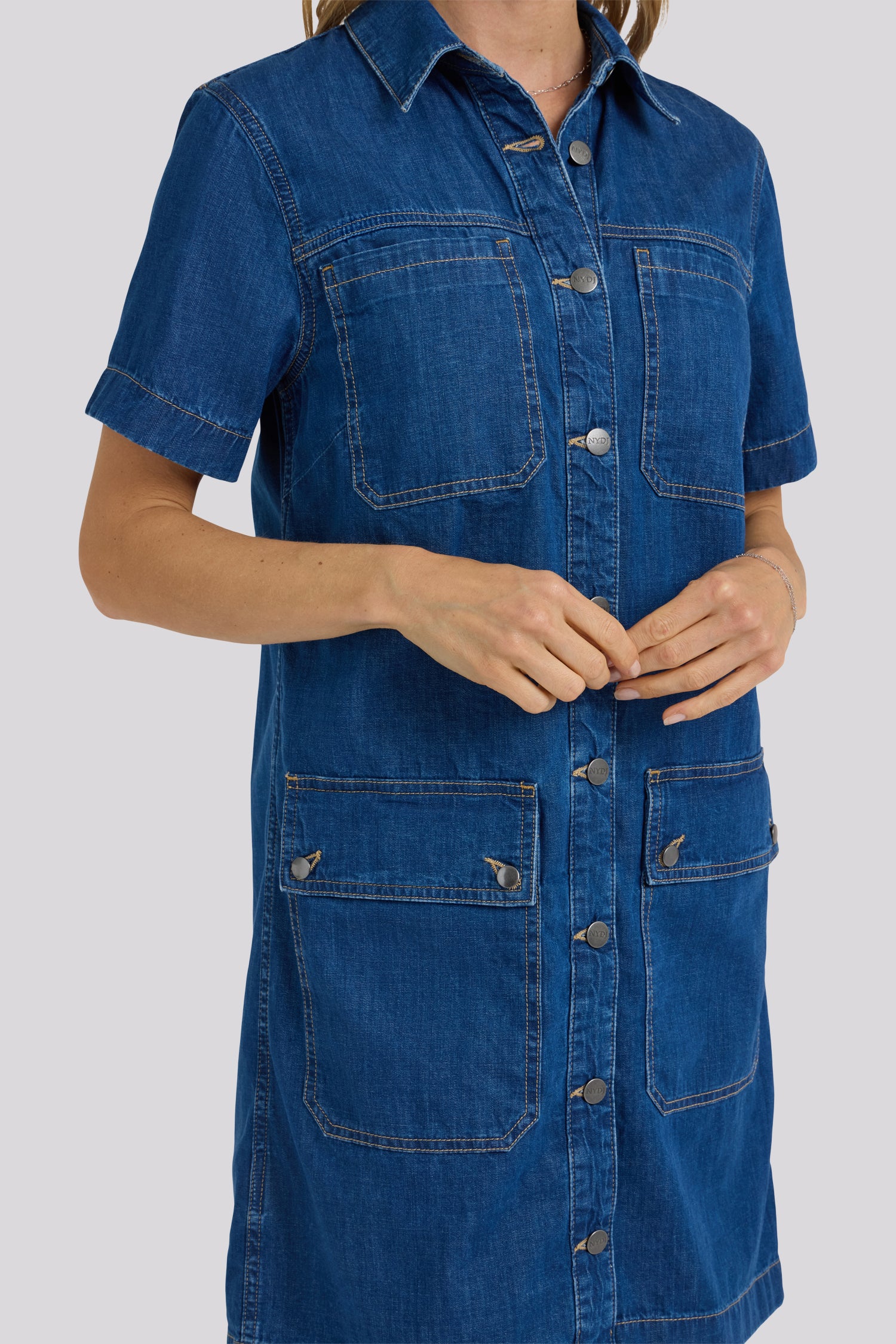 NYDJ Denim Utility Dress  - Medium Indigo