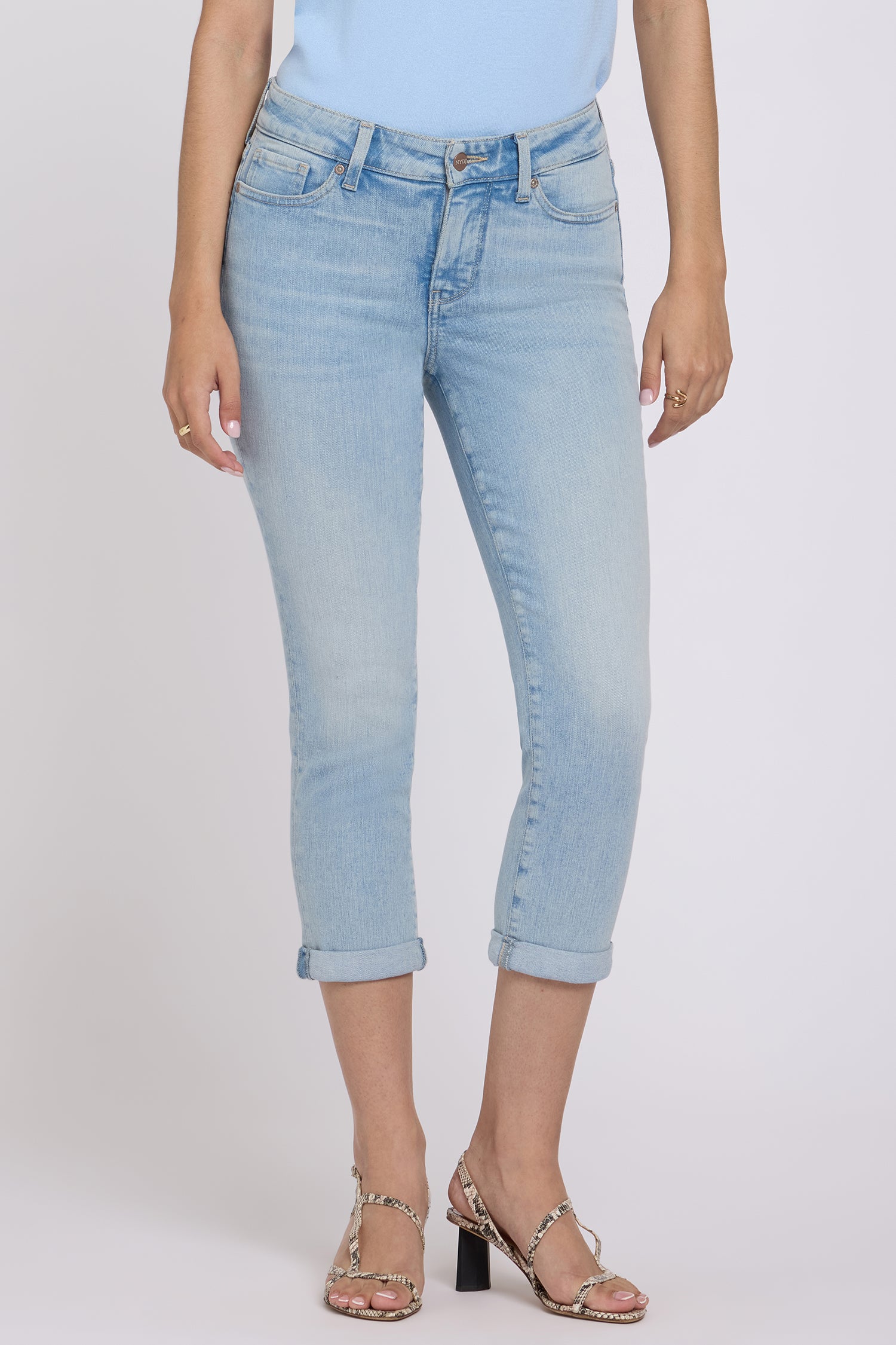 NYDJ Chloe Skinny Capri Jeans In Re-New™ Denim With Roll Cuffs - Keys View