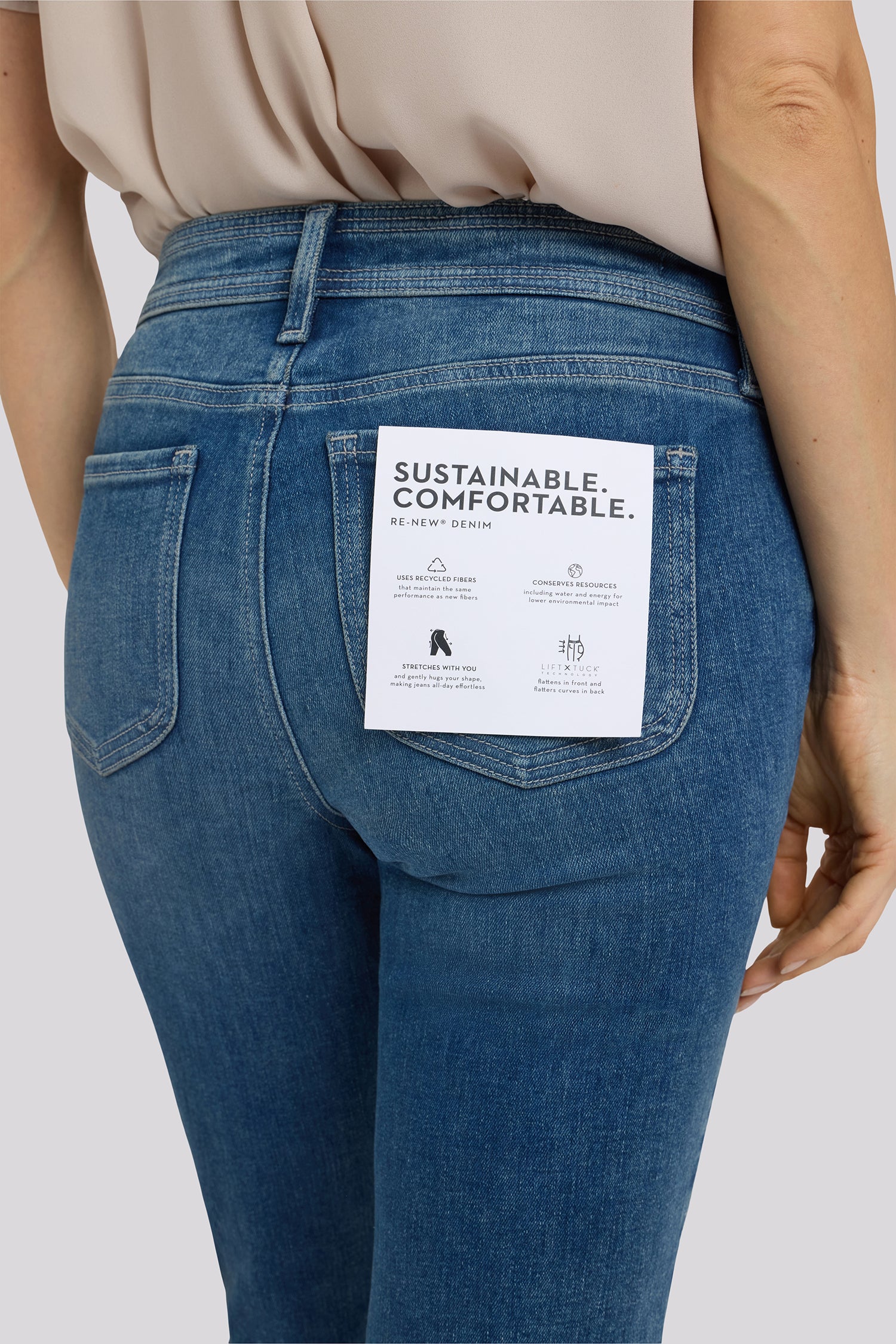 NYDJ Marilyn Straight Crop Jeans In Re-New™ Denim With Triple Stitching And Side Slits - Breezy Palms
