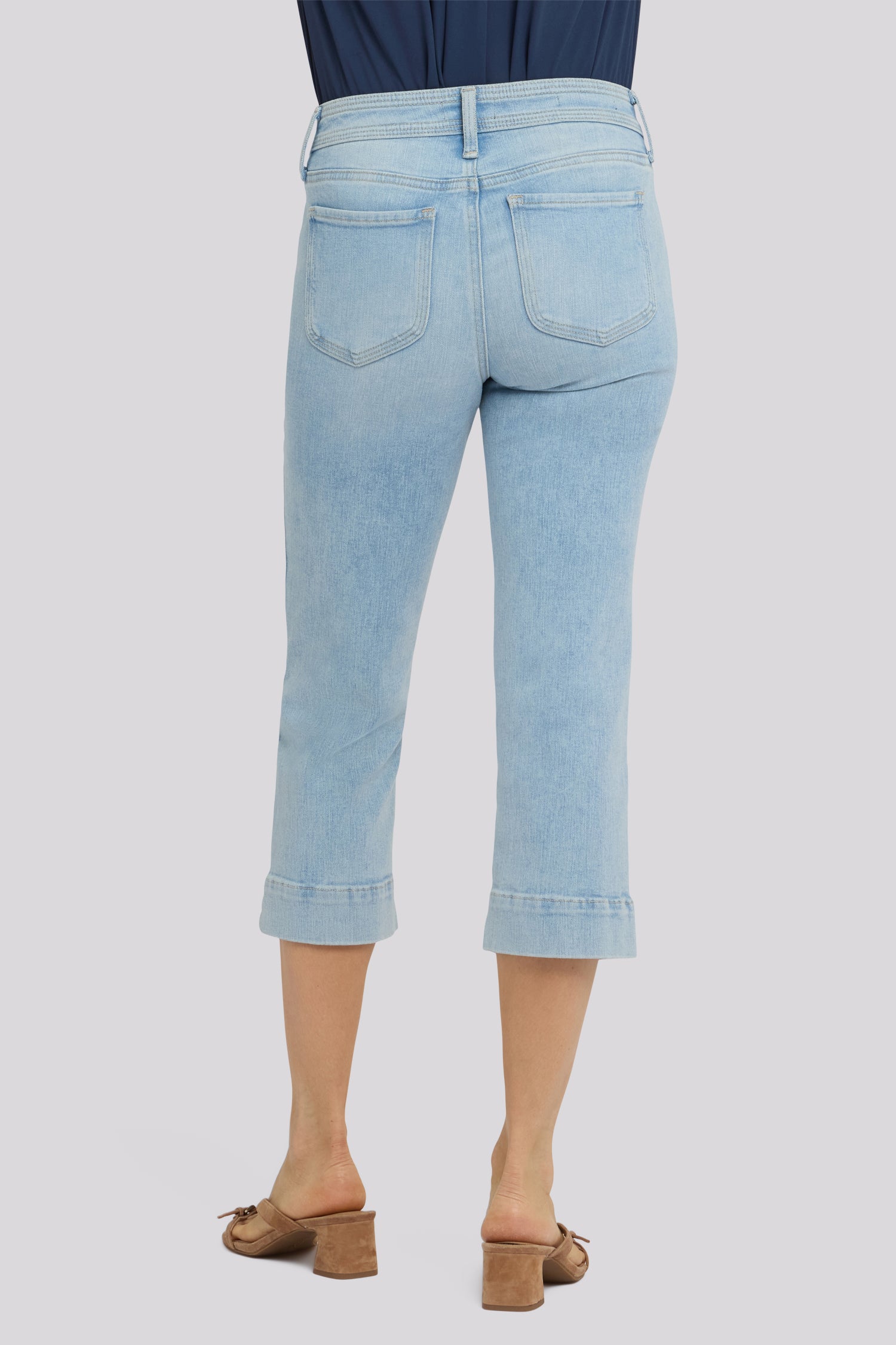 NYDJ Marilyn Straight Crop Jeans In Re-New™ Denim With Triple Stitching And Side Slits - Keys View