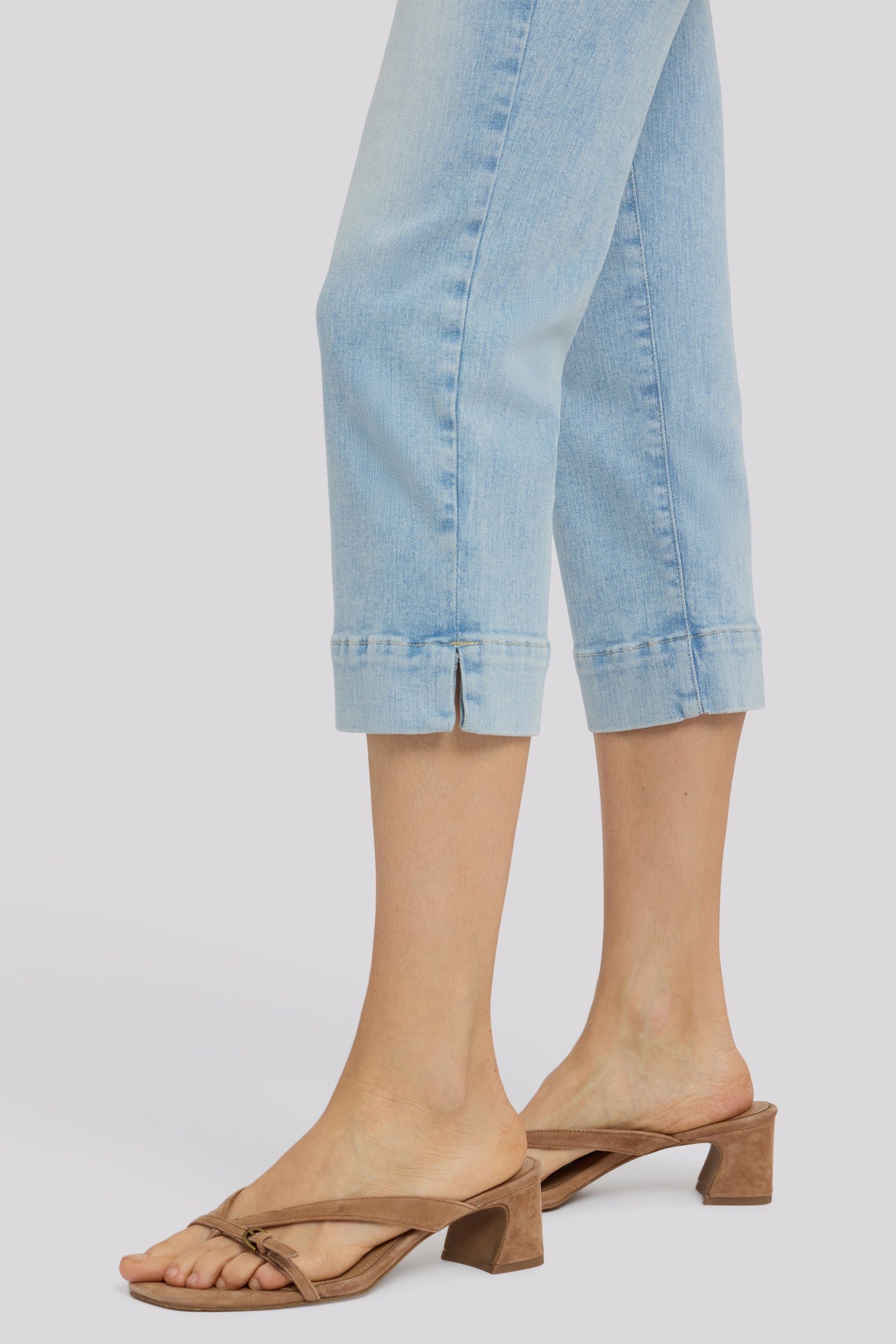 NYDJ Marilyn Straight Crop Jeans In Re-New™ Denim With Triple Stitching And Side Slits - Keys View