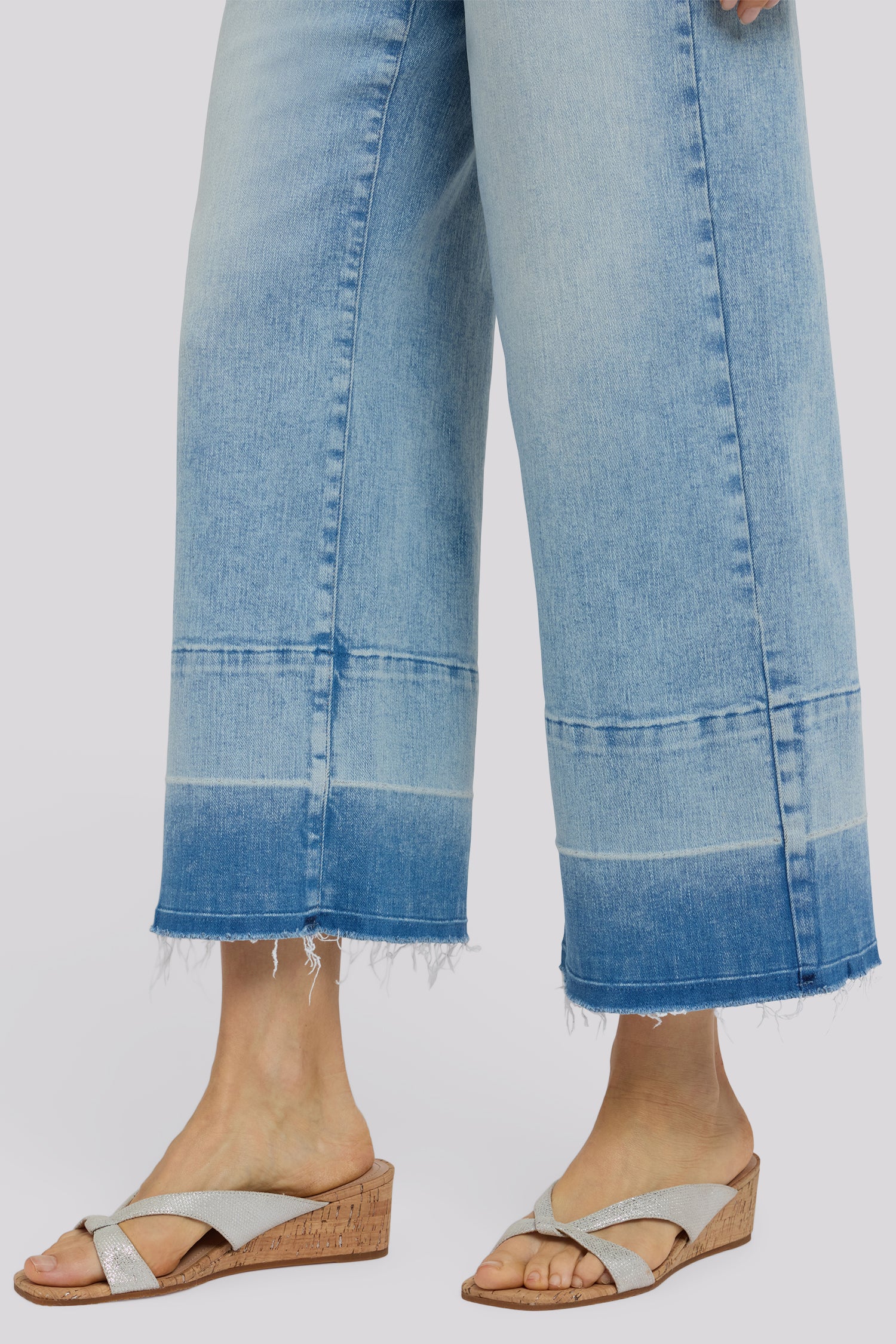 NYDJ Teresa Wide Leg Ankle Jeans In Re-New™ Denim With Shadow Hems - Oasis Sand