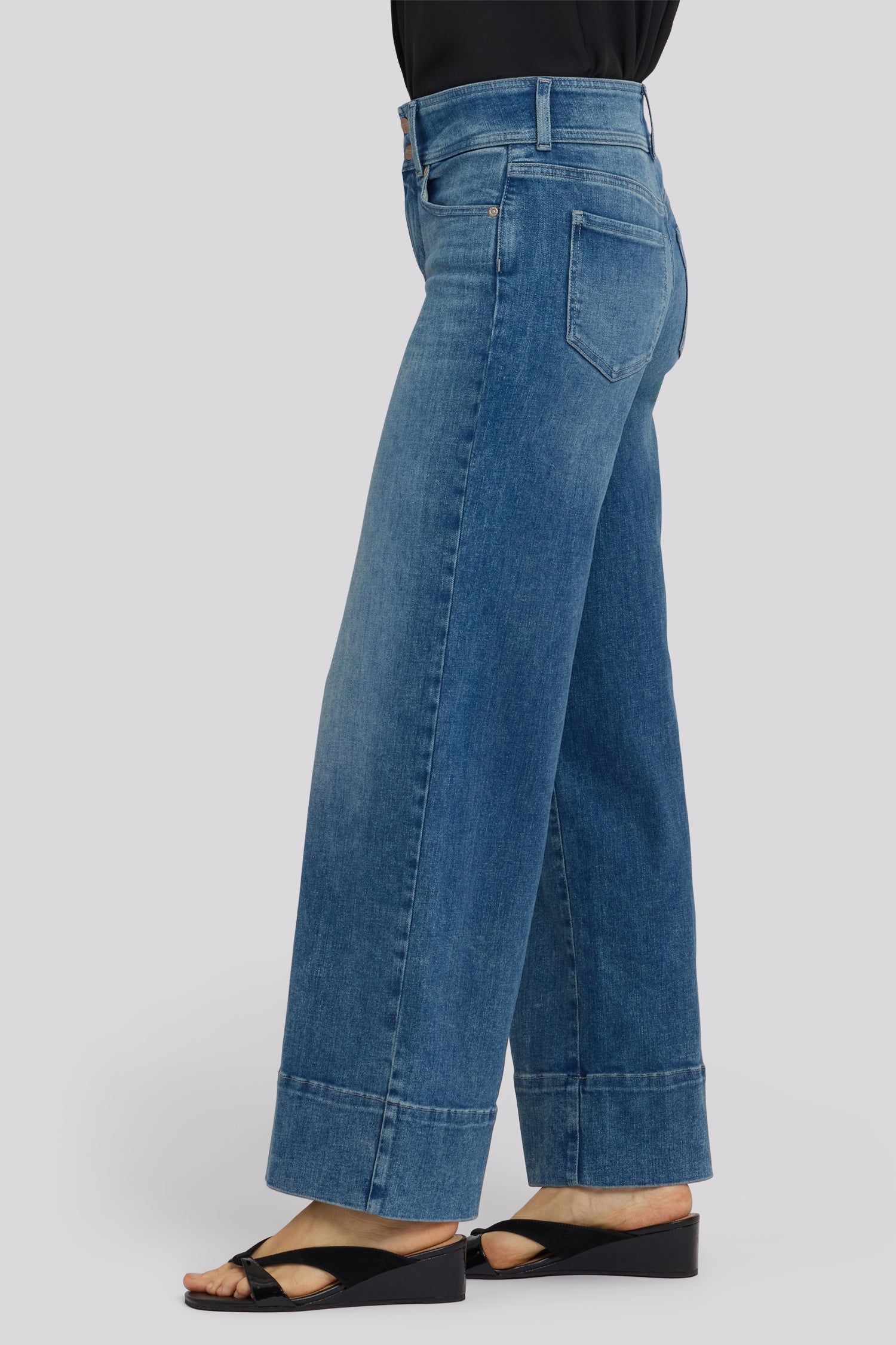 NYDJ Teresa Wide Leg Jeans In Re-New™ Denim With Double-Button Waistband And 4