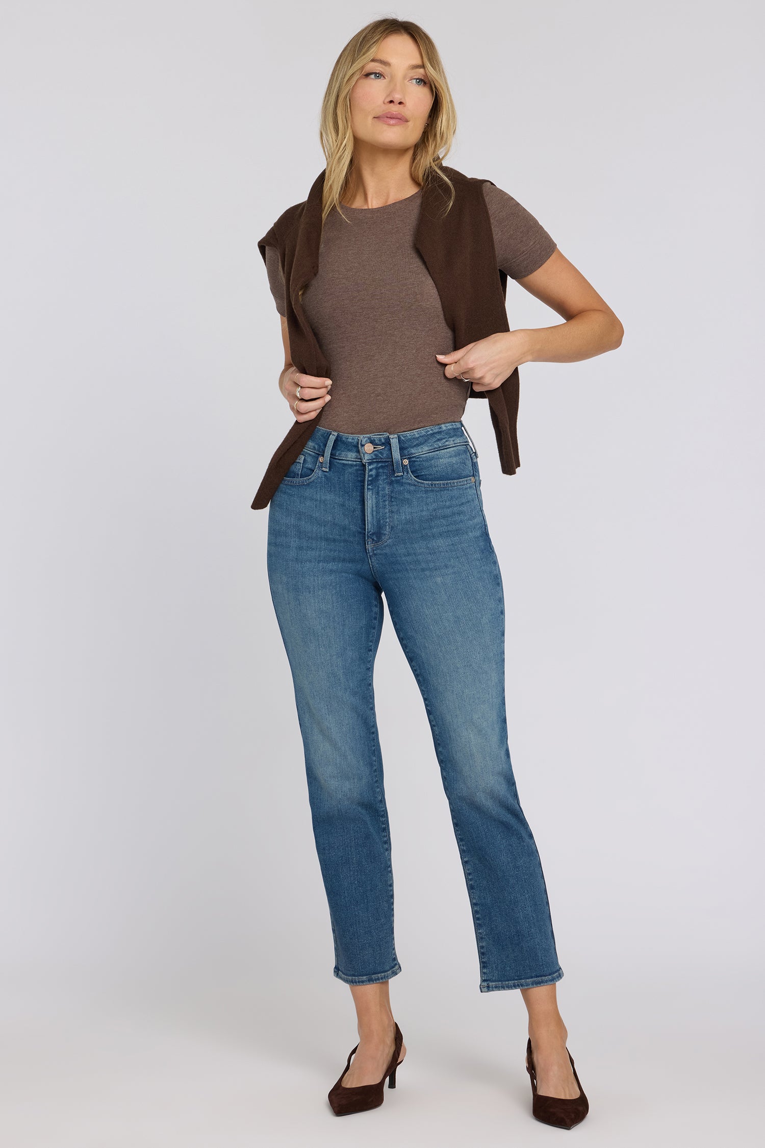 NYDJ Marilyn Straight Ankle Jeans In Re-New™ Denim With High Rise - Breezy Palms