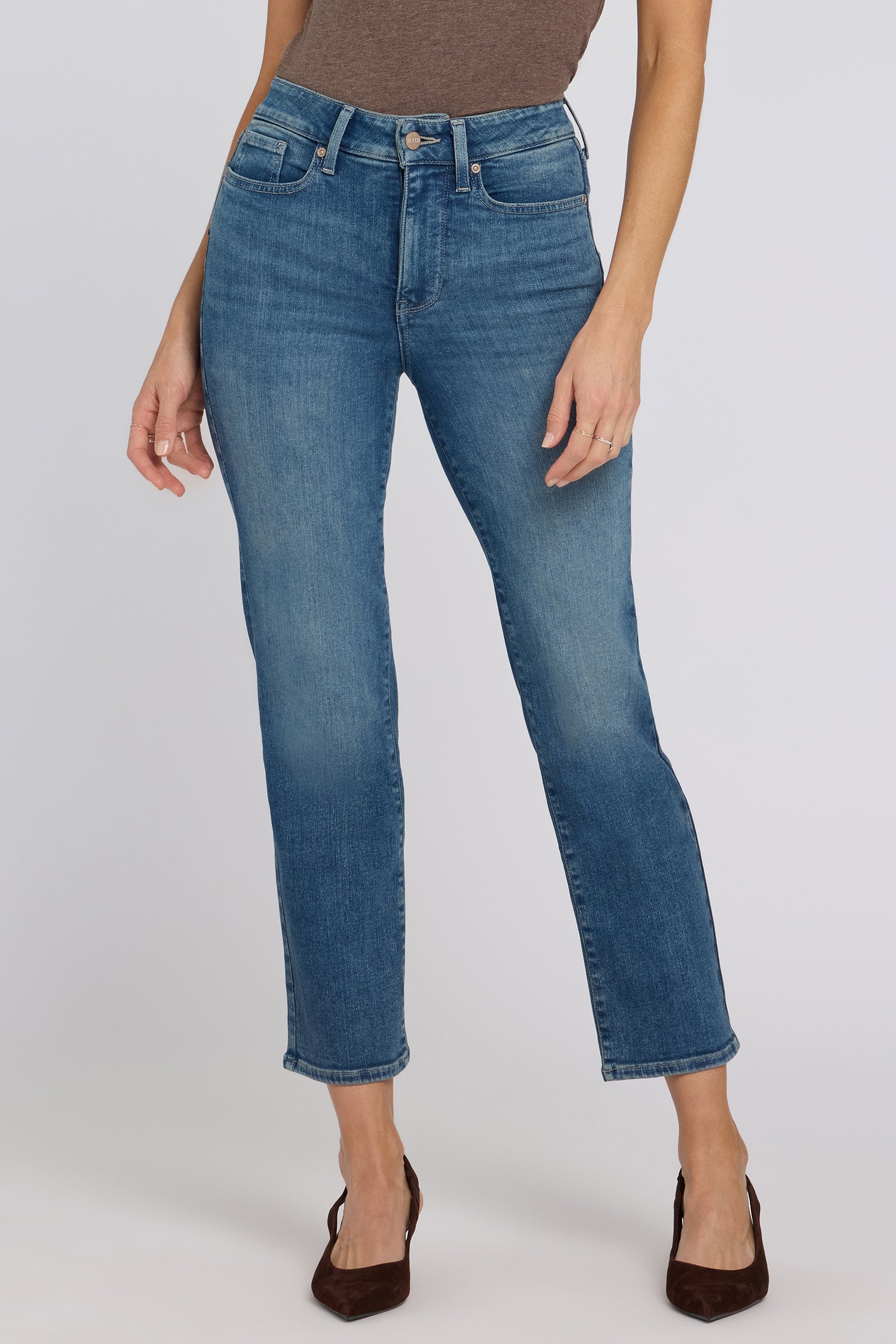 NYDJ Marilyn Straight Ankle Jeans In Re-New™ Denim With High Rise - Breezy Palms