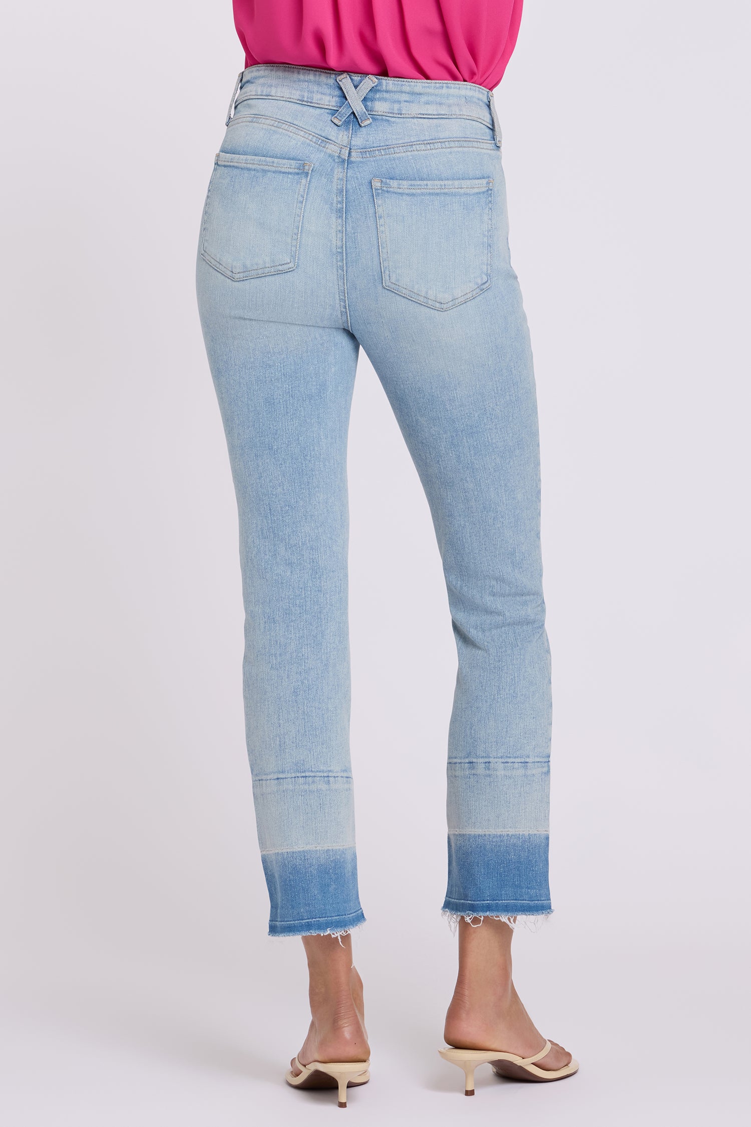 NYDJ Sheri Slim Straight Ankle Jeans In Re-New™ Denim With High Rise And Shadow Hems - Oasis Sand