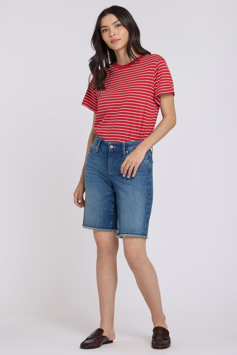 Boyfriend Denim Shorts - Breezy Palms