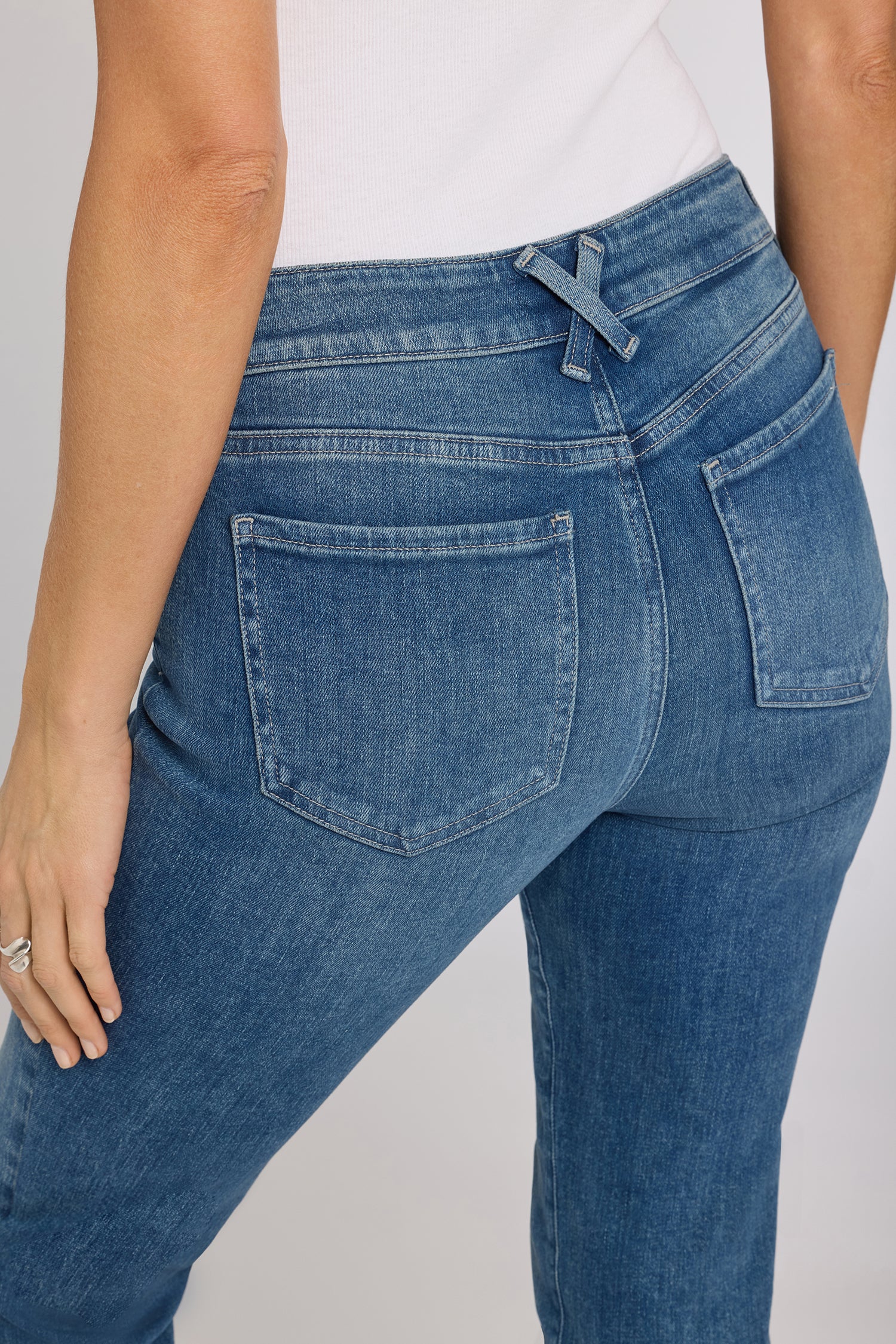 NYDJ Sheri Slim Straight Jeans In Re-New™ Denim With Criss-Cross Belt Loop - Breezy Palms