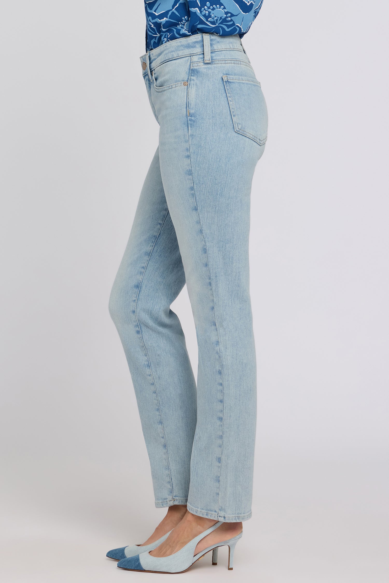 NYDJ Sheri Slim Straight Jeans In Re-New™ Denim With Criss-Cross Belt Loop - Keys View