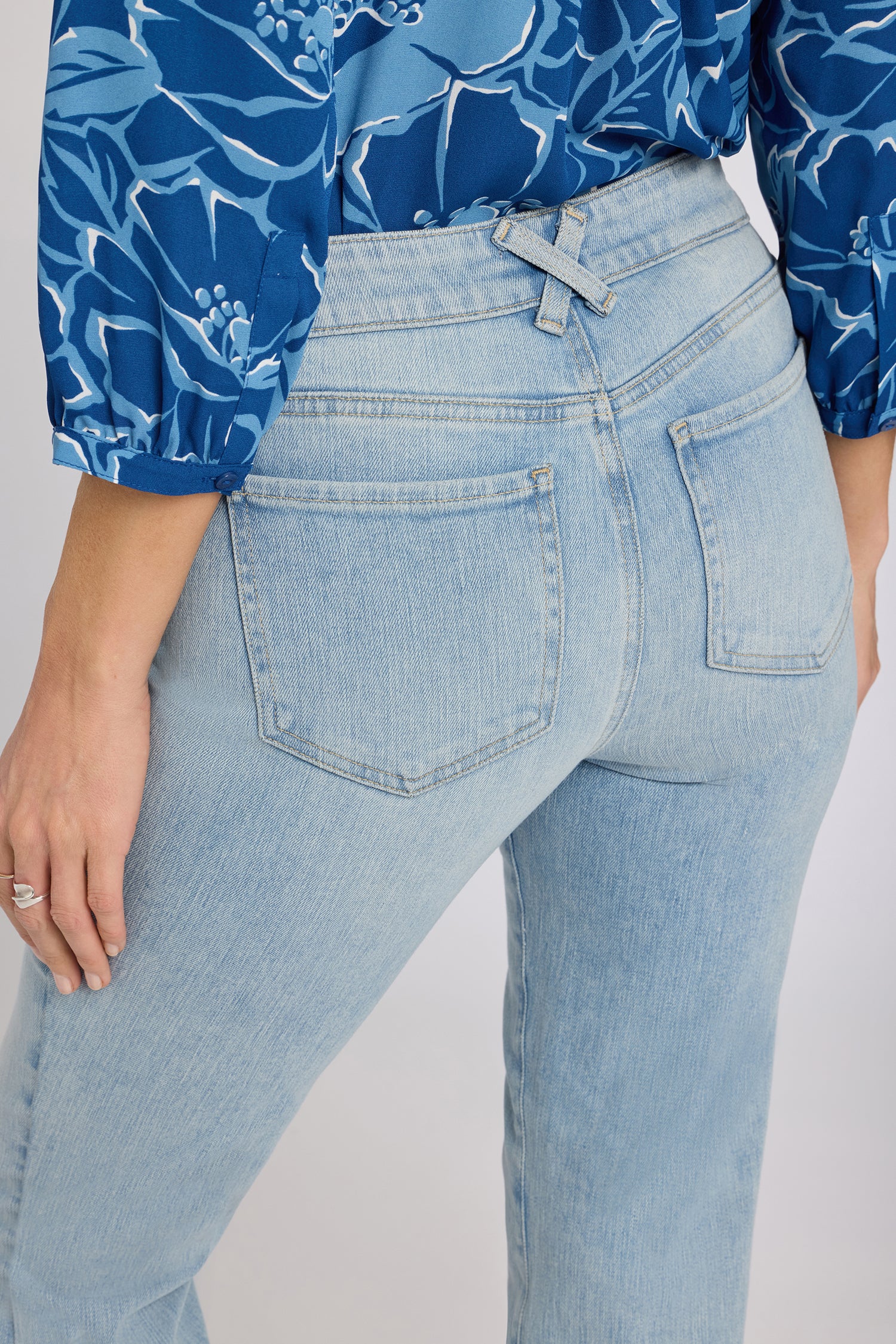 NYDJ Sheri Slim Straight Jeans In Re-New™ Denim With Criss-Cross Belt Loop - Keys View