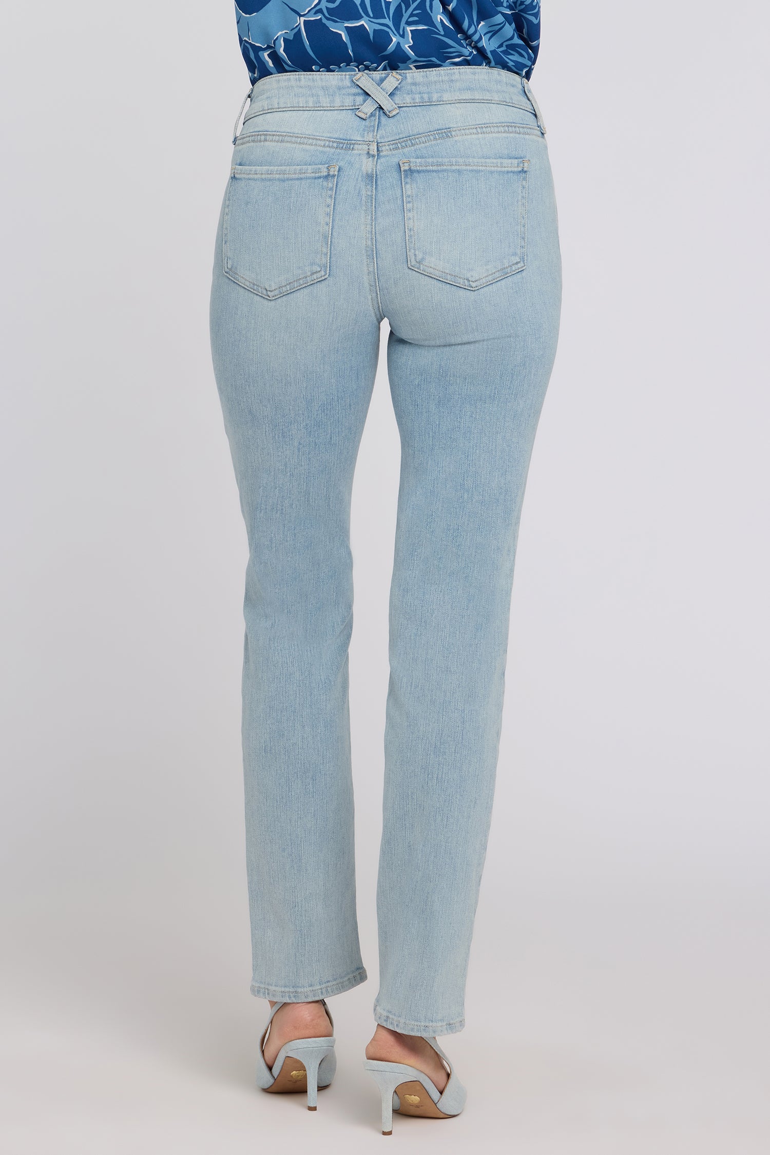 NYDJ Sheri Slim Straight Jeans In Re-New™ Denim With Criss-Cross Belt Loop - Keys View