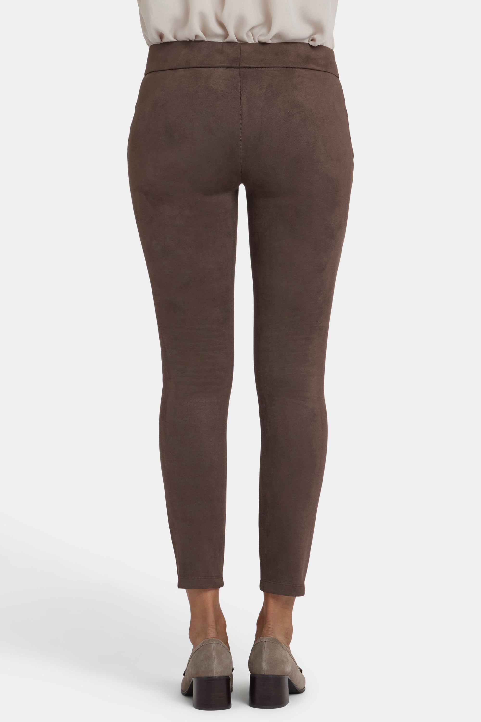 NYDJ Basic Legging Pants In Stretch Faux Suede - Coffee Bean