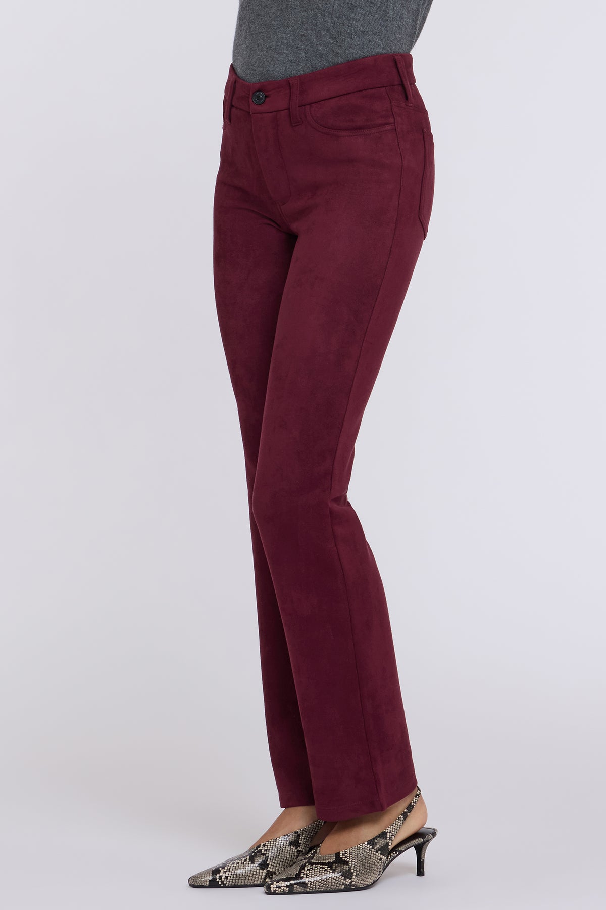 NYDJ Faux Suede Marilyn Straight Pants Sculpt-Her™ Collection - True Burgundy
