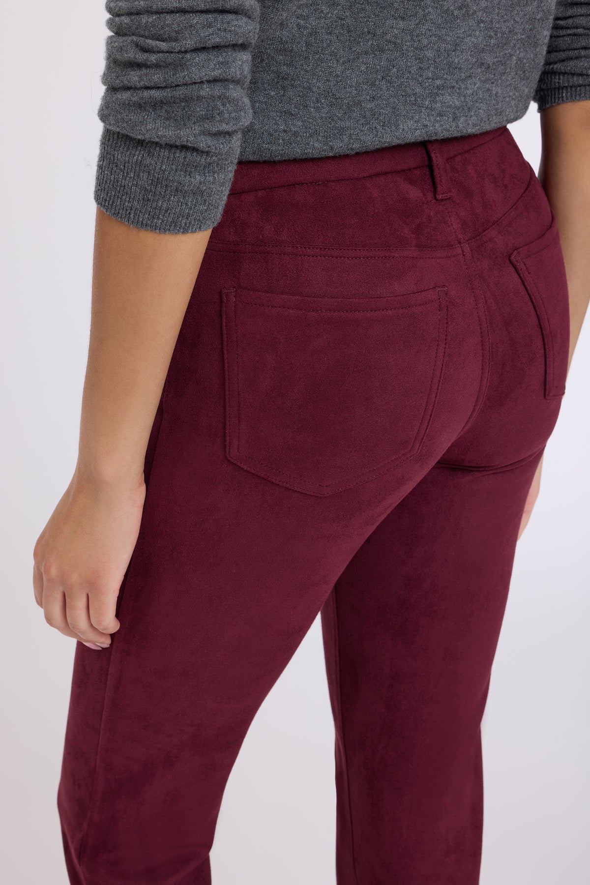 NYDJ Faux Suede Marilyn Straight Pants Sculpt-Her™ Collection - True Burgundy